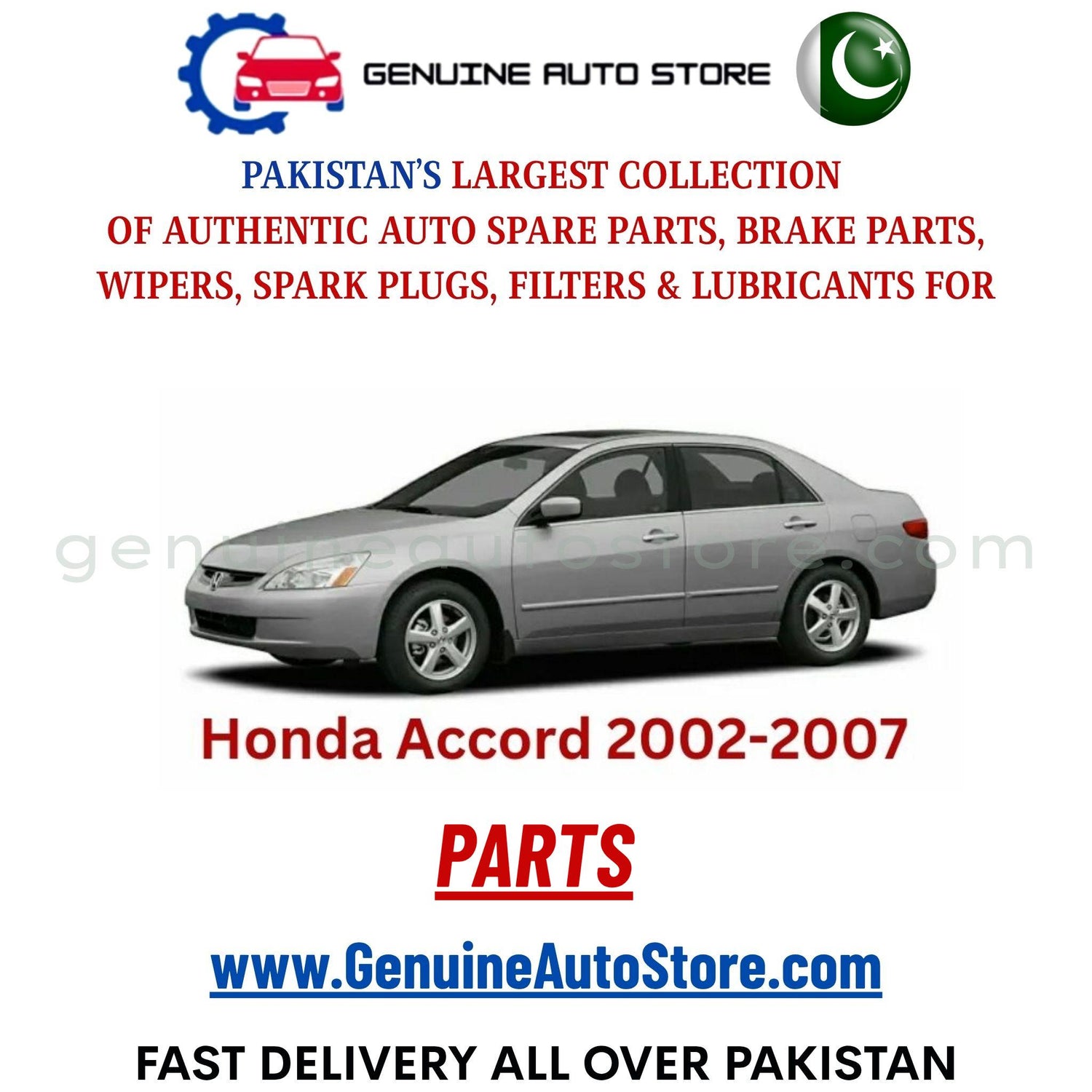 Original HONDA ACCORD 2002-2007 parts – brake pads, brake shoe, spark plugs, filters, wipers in Pakistan