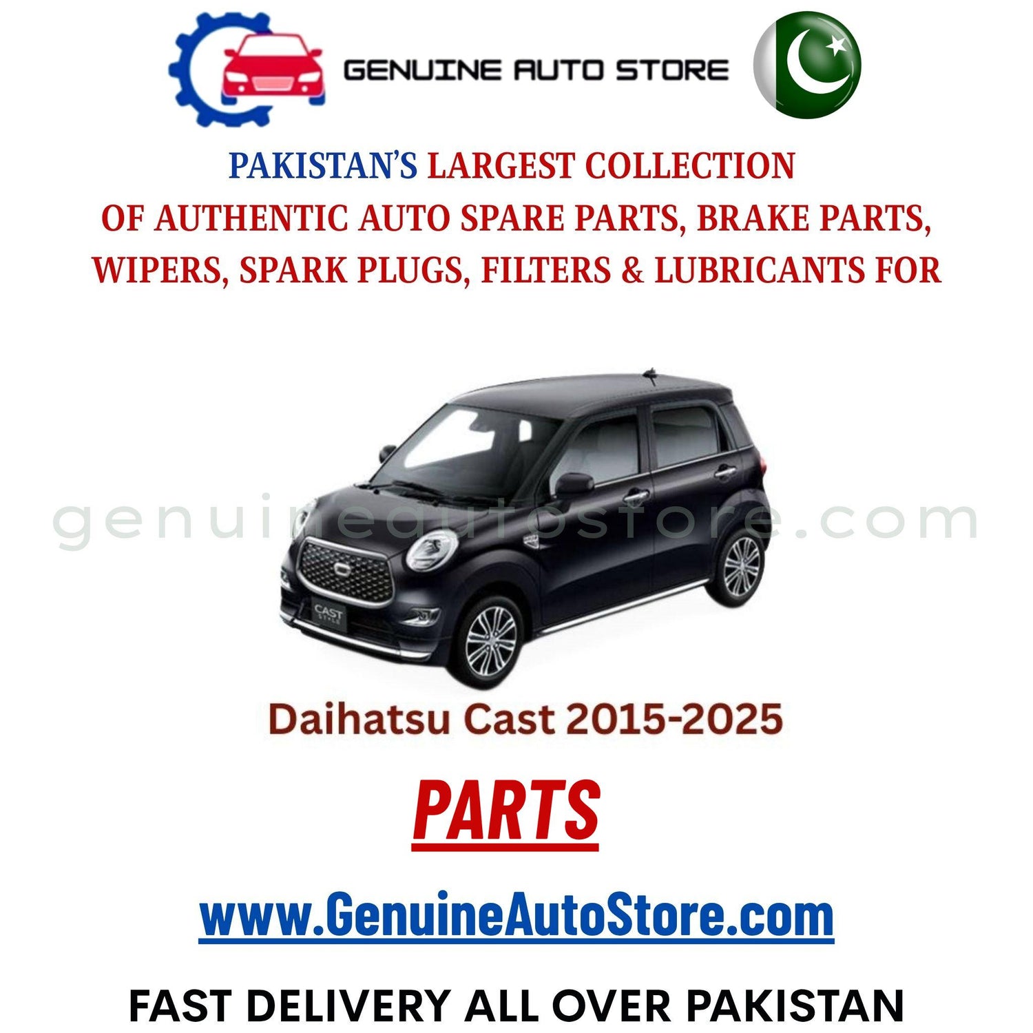 Original DAIHATSU CAST 2015-2025 parts – brake pads, brake shoe, spark plugs, filters, wipers in Pakistan