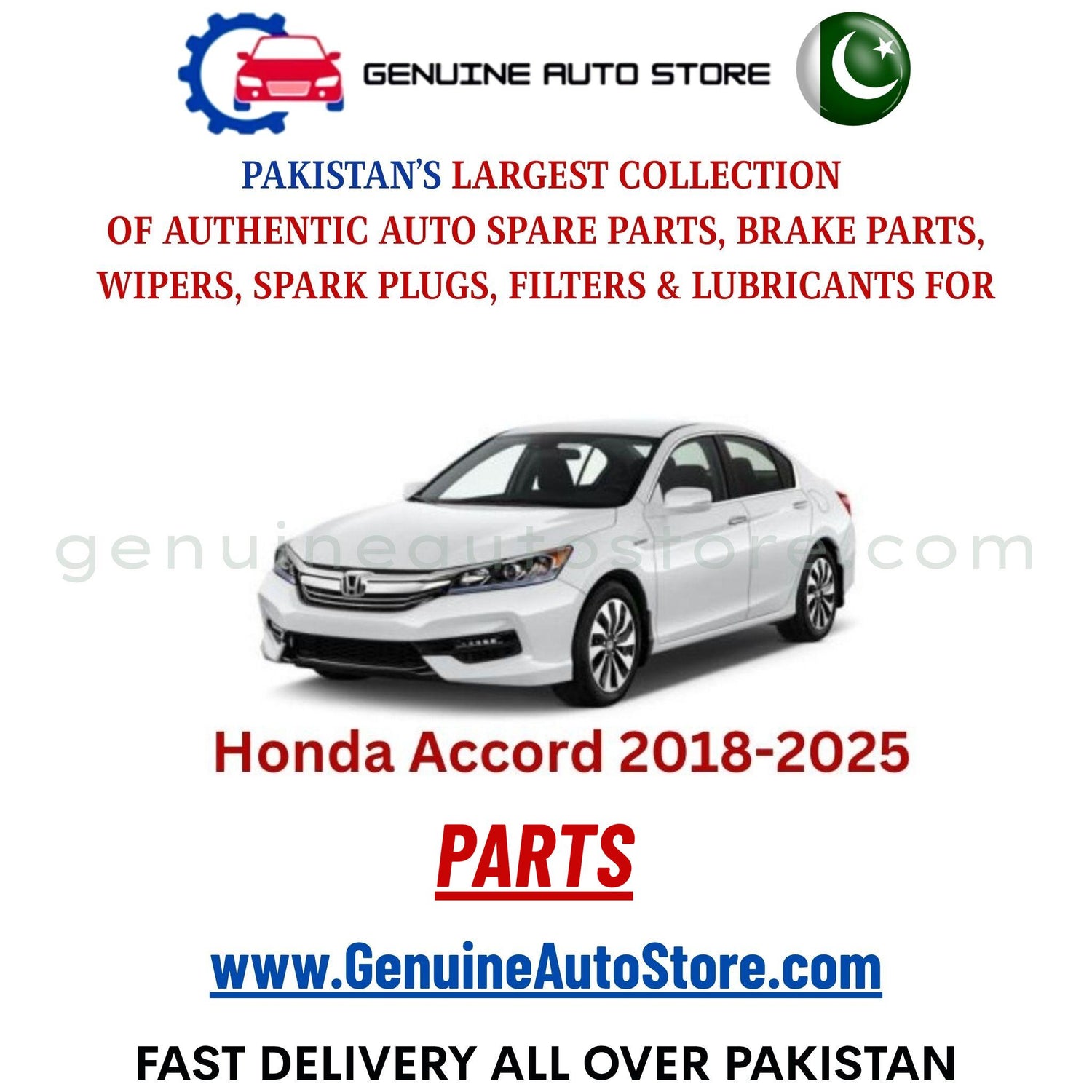 Original HONDA ACCORD 2018-2025 parts – brake pads, brake shoe, spark plugs, filters, wipers in Pakistan
