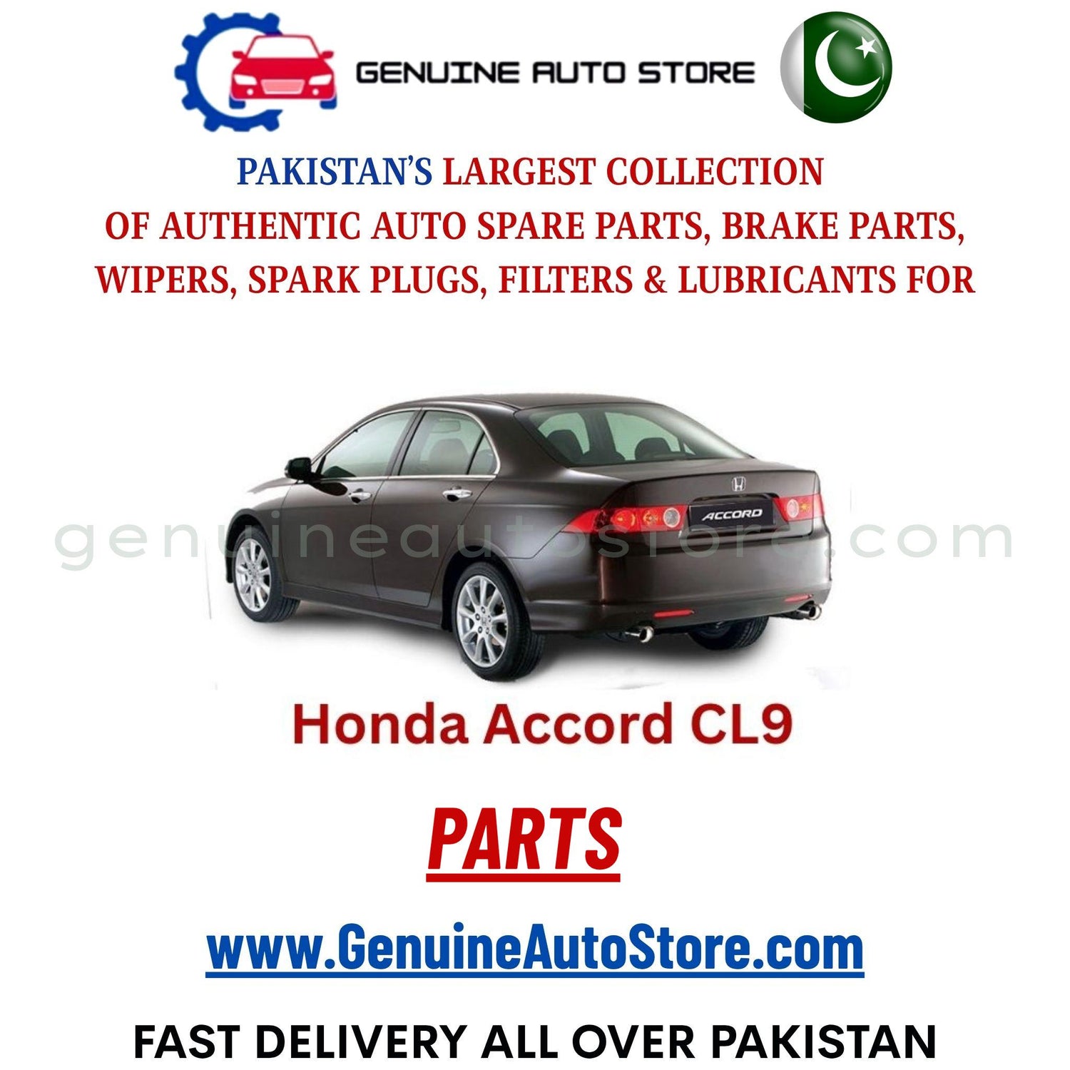Original HONDA ACCORD parts – brake pads, brake shoe, spark plugs, filters, wipers in Pakistan