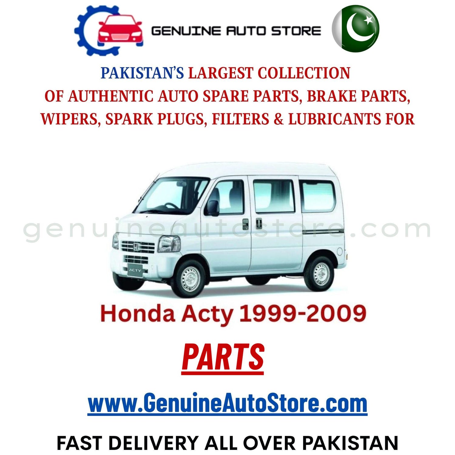 Original HONDA ACTY 1999-2009 parts – brake pads, brake shoe, spark plugs, filters, wipers in Pakistan