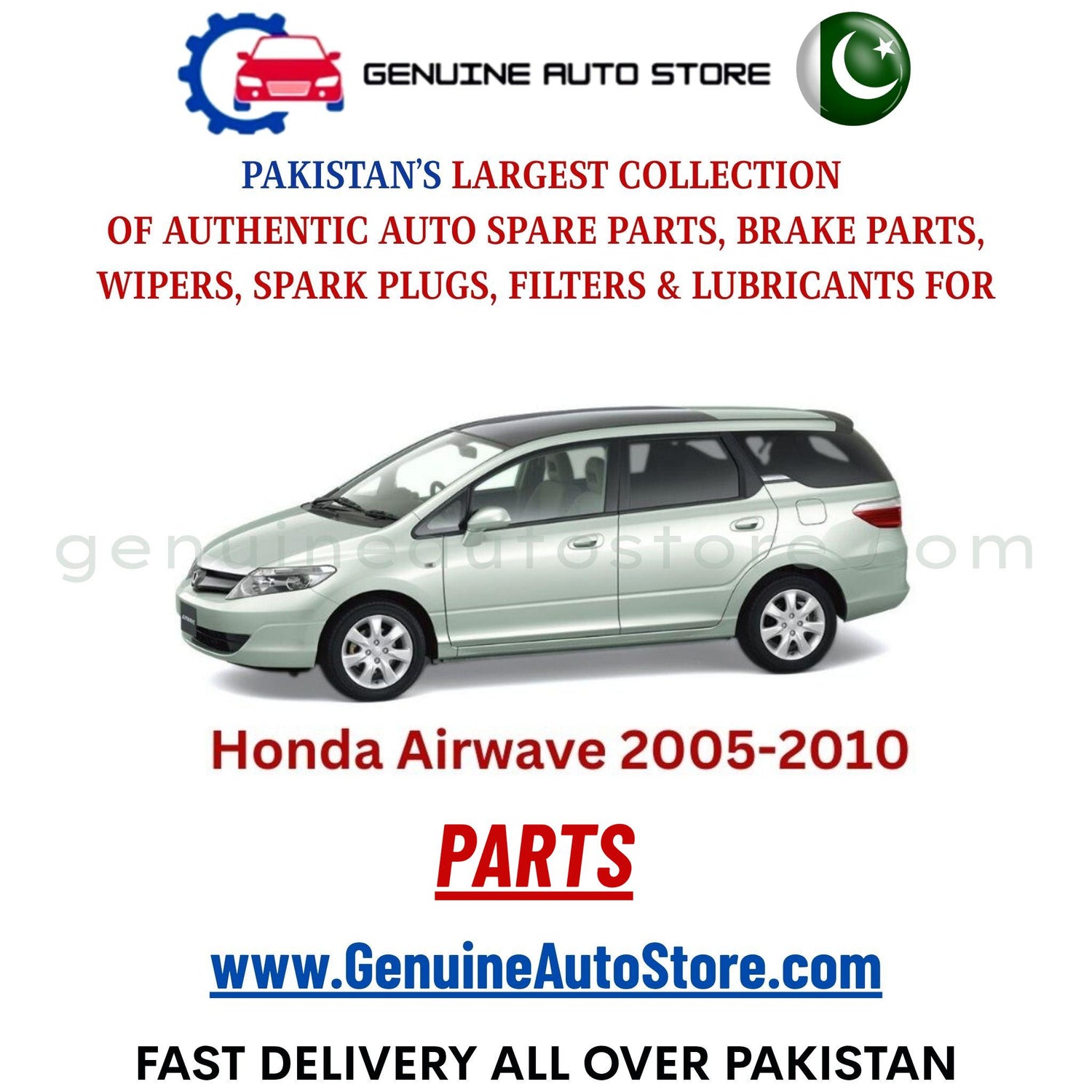 Original HONDA AIRWAVE 2005-2010 parts – brake pads, brake shoe, spark plugs, filters, wipers in Pakistan