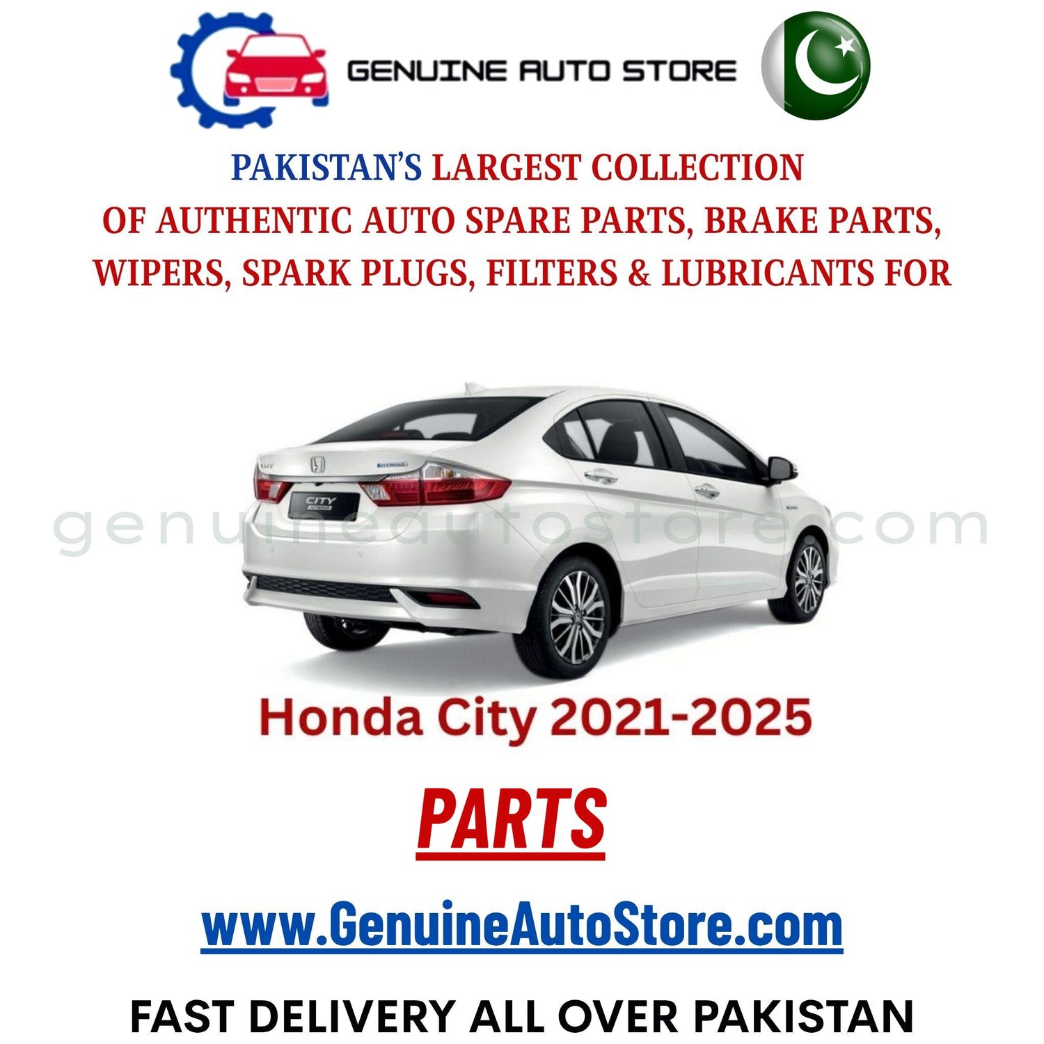 Original HONDA CITY 2021-2025 parts – brake pads, brake shoe, spark plugs, filters, wipers in Pakistan