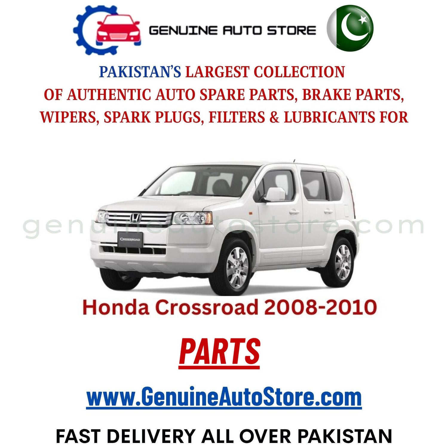 Original HONDA CROSSROAD 2008-2010 parts – brake pads, brake shoe, spark plugs, filters, wipers in Pakistan