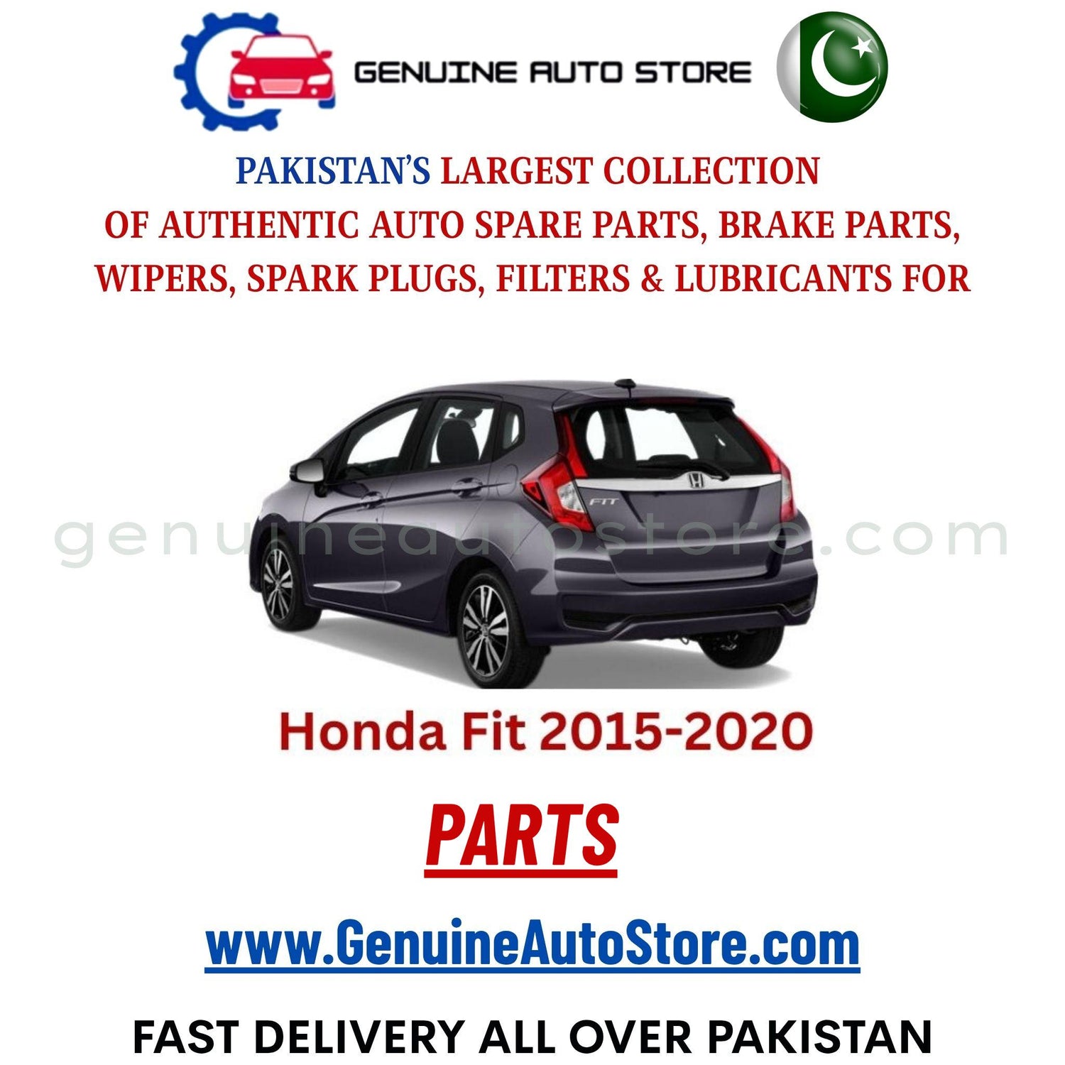 Original HONDA FIT 2015-2020 parts – brake pads, brake shoe, spark plugs, filters, wipers in Pakistan