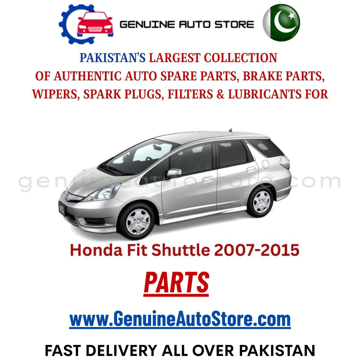 Original HONDA FIT SHUTTLE 2007-2015 parts – brake pads, brake shoe, spark plugs, filters, wipers in Pakistan