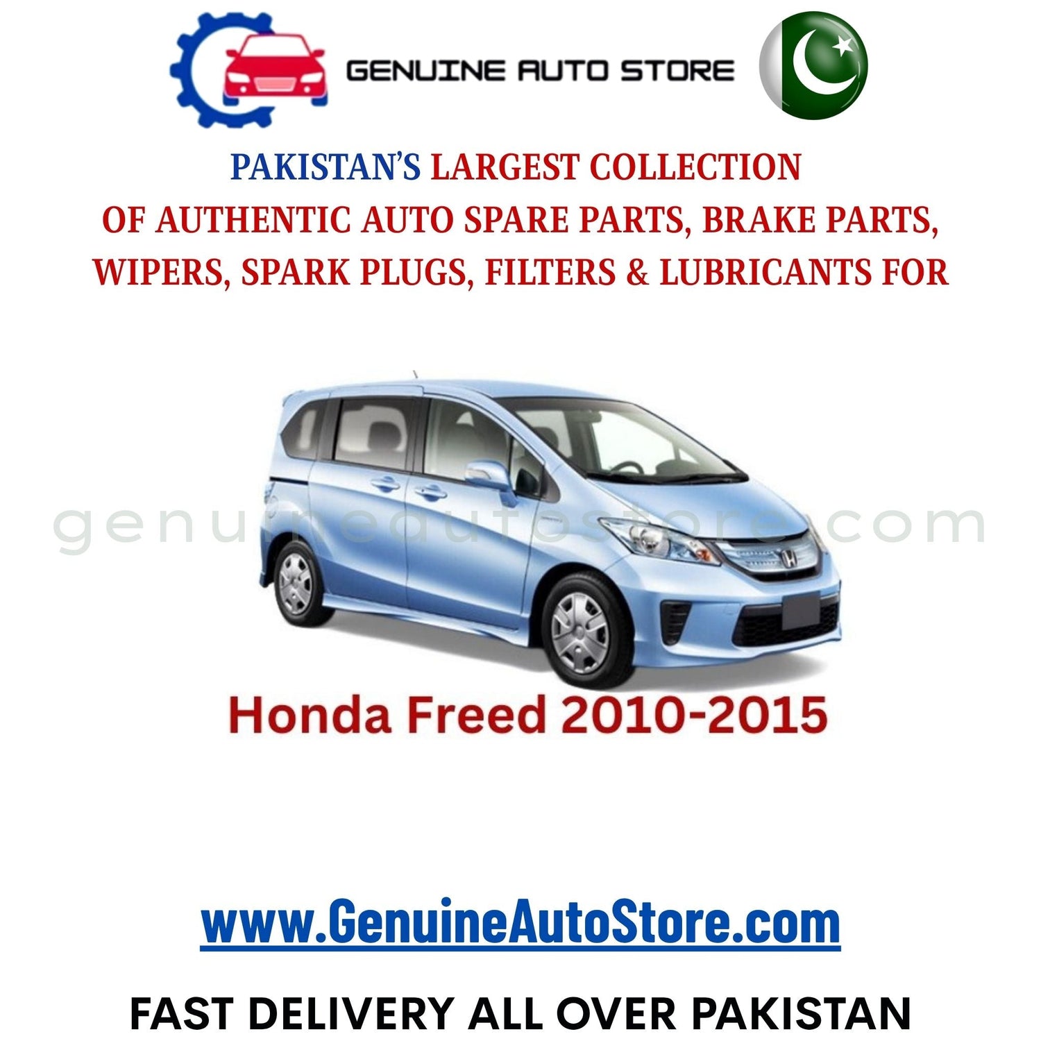 Original HONDA FREED 2010-2015 parts – brake pads, brake shoe, spark plugs, filters, wipers in Pakistan