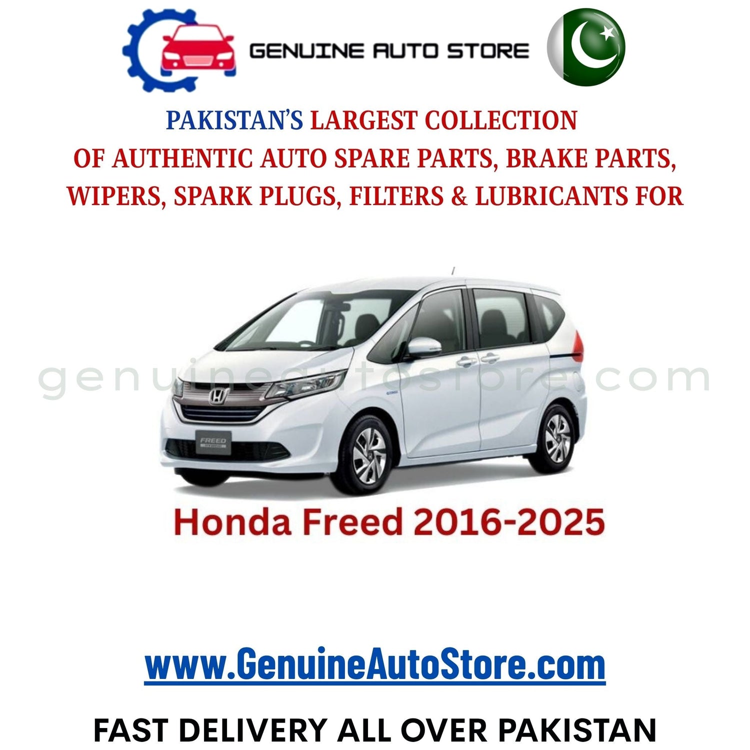 Original HONDA FREED 2016-2025 parts – brake pads, brake shoe, spark plugs, filters, wipers in Pakistan