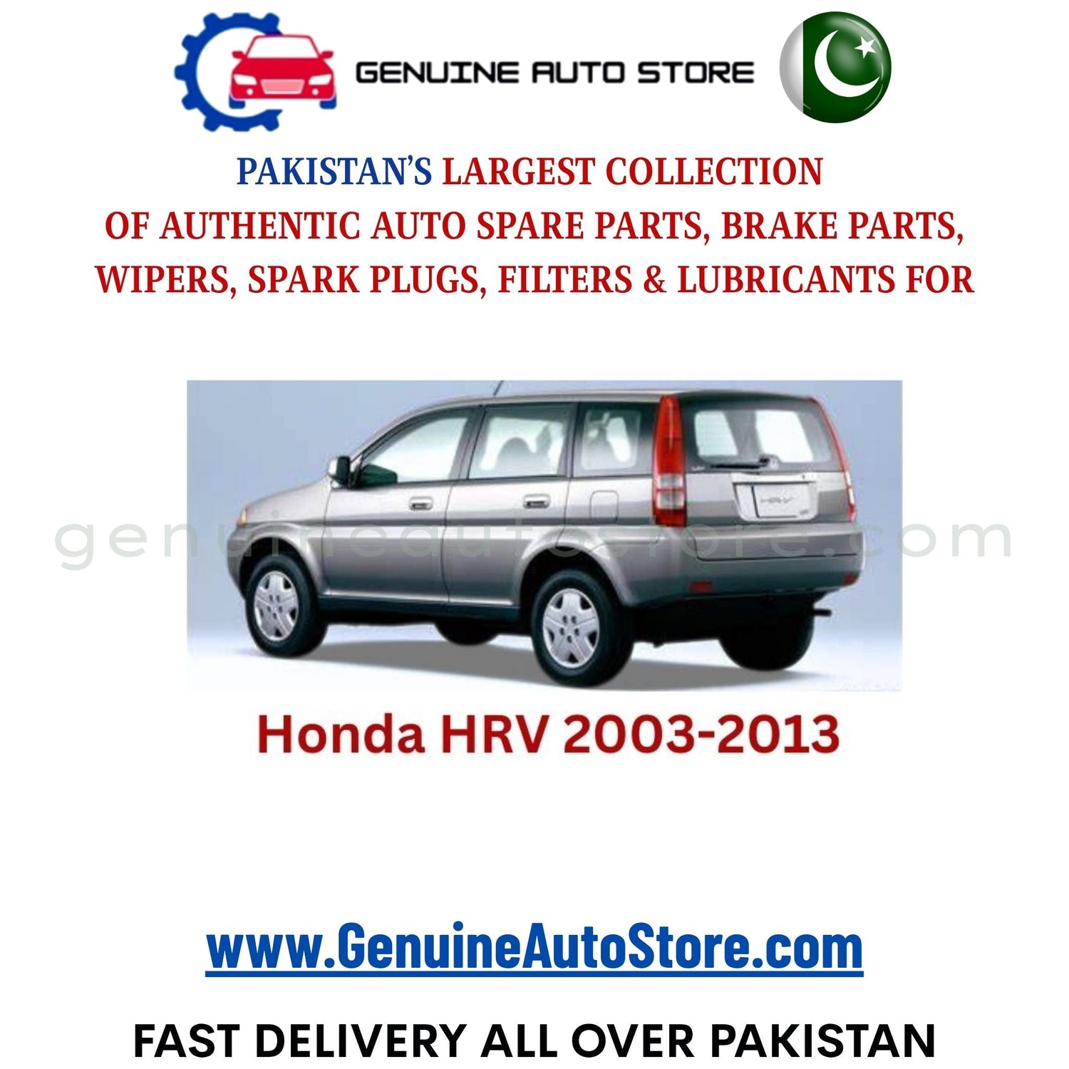 Original HONDA HRV 2003-2013 parts – brake pads, brake shoe, spark plugs, filters, wipers in Pakistan
