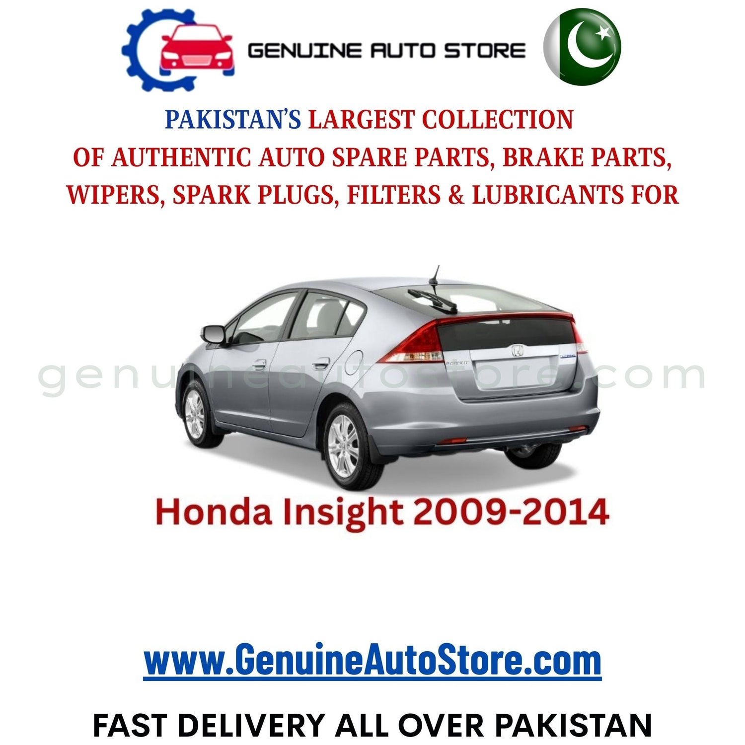 Original HONDA INSIGHT 2009-2014 parts – brake pads, brake shoe, spark plugs, filters, wipers in Pakistan