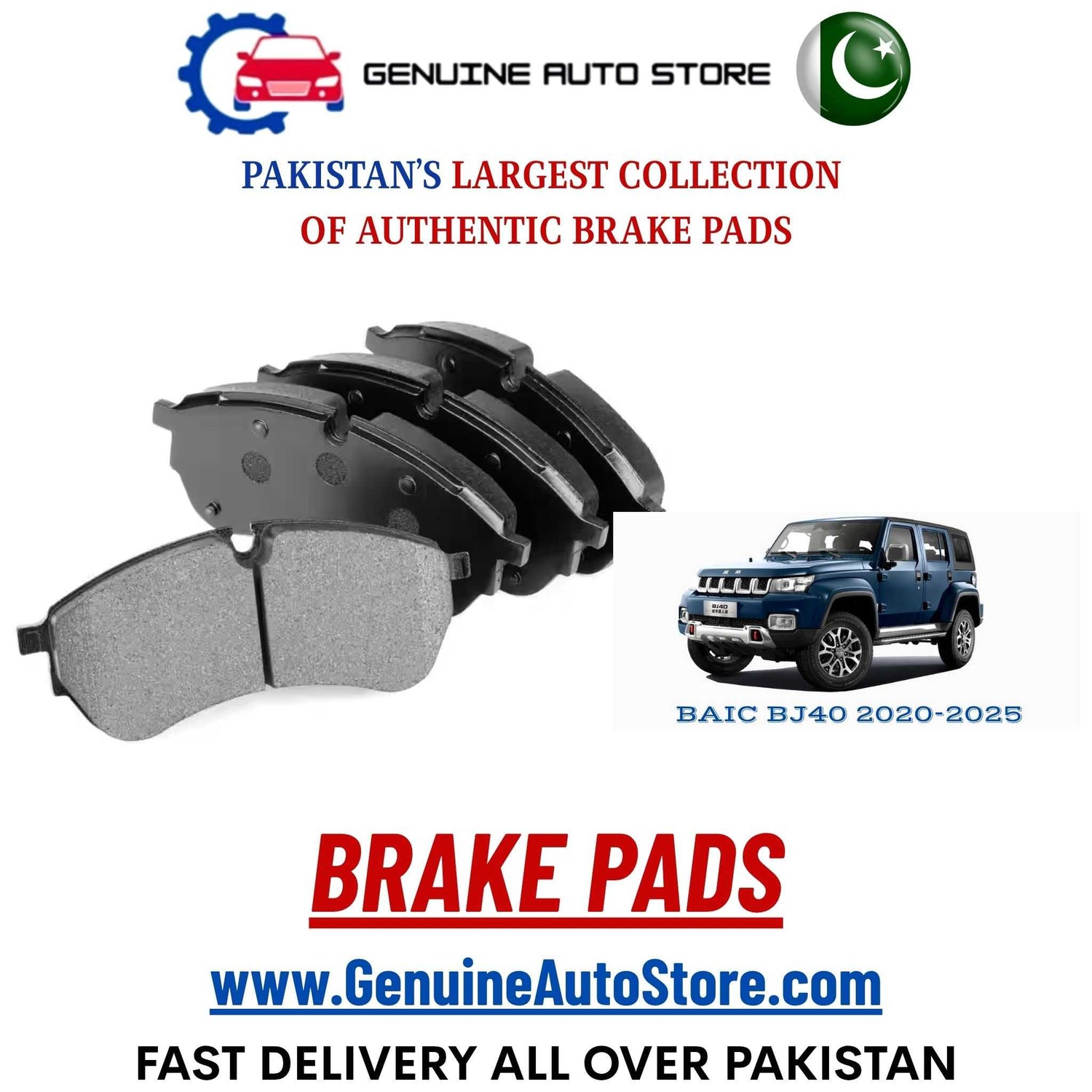 Genuine BAIC BJ40 2020–2025 Brake Pads in Pakistan – Genuine Auto Store