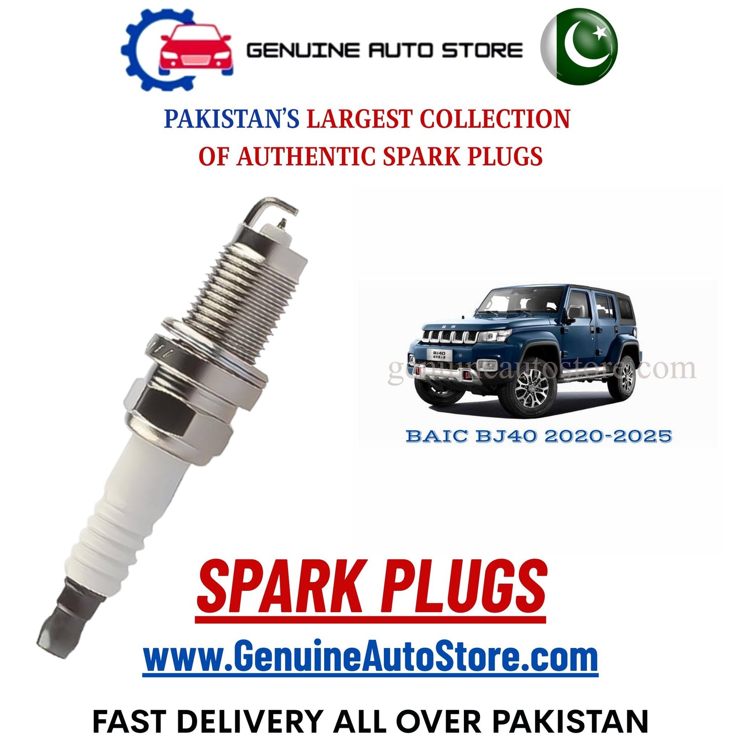 Original Iridium BAIC BJ40 2020-2025 spark plugs in Pakistan