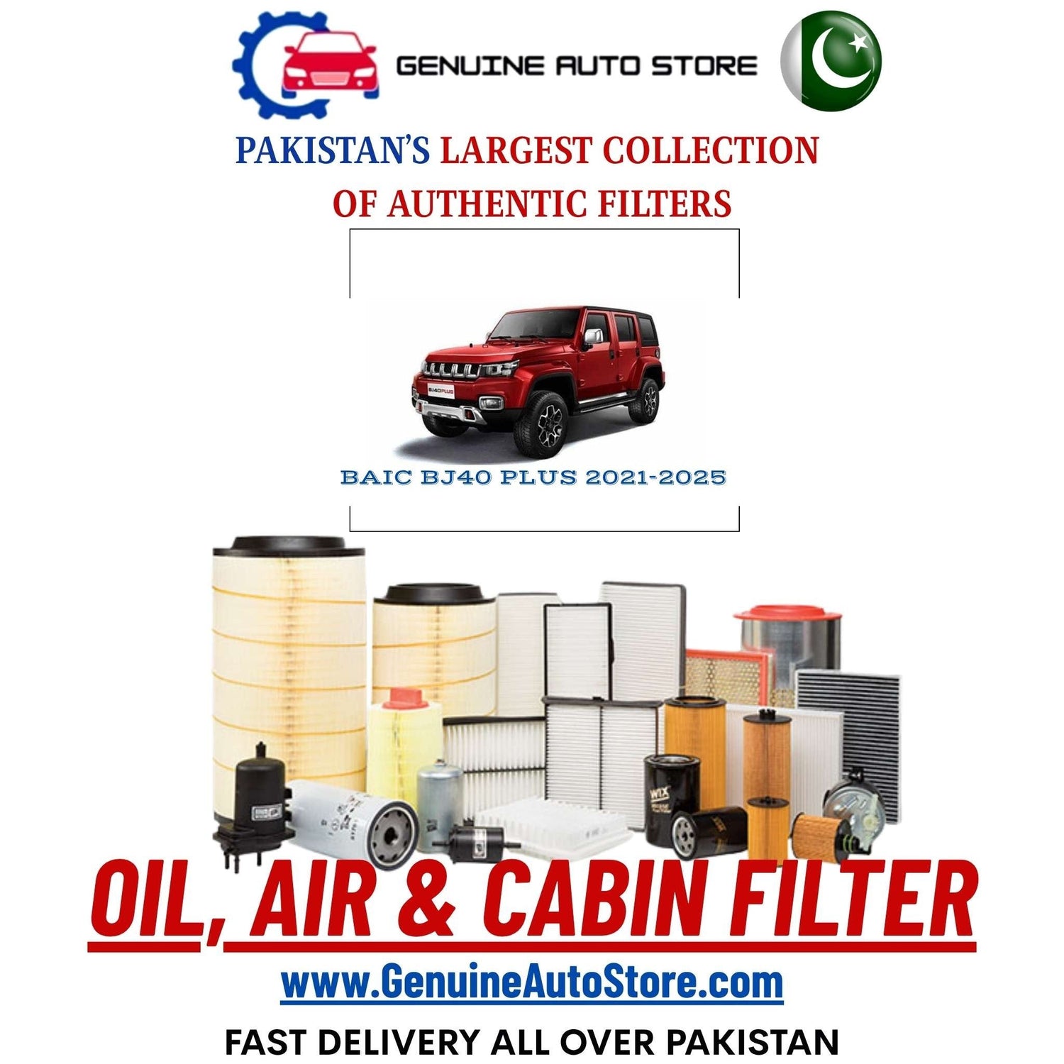 Genuine BAIC BJ40 PLUS 2021–2025 Filters in Pakistan – Genuine Auto Store