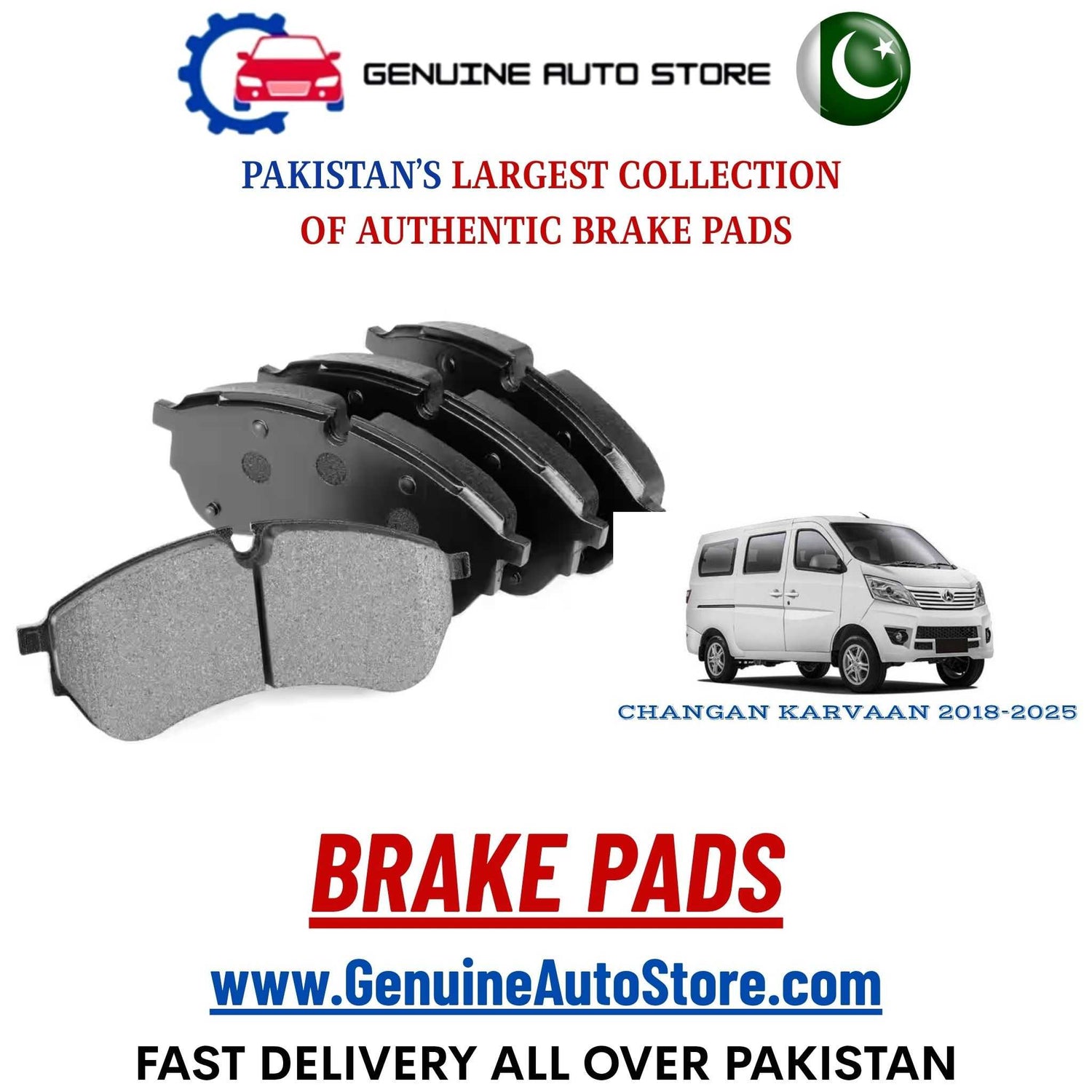 Genuine CHANGAN KARVAAN 2018–2025 Brake Pads in Pakistan – Genuine Auto Store