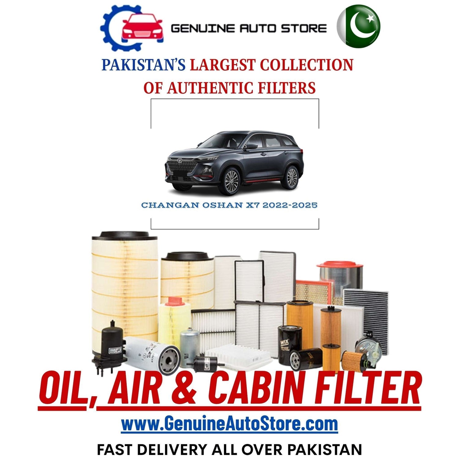Genuine CHANGAN OSHAN X7 2022–2025 Filters in Pakistan – Genuine Auto Store