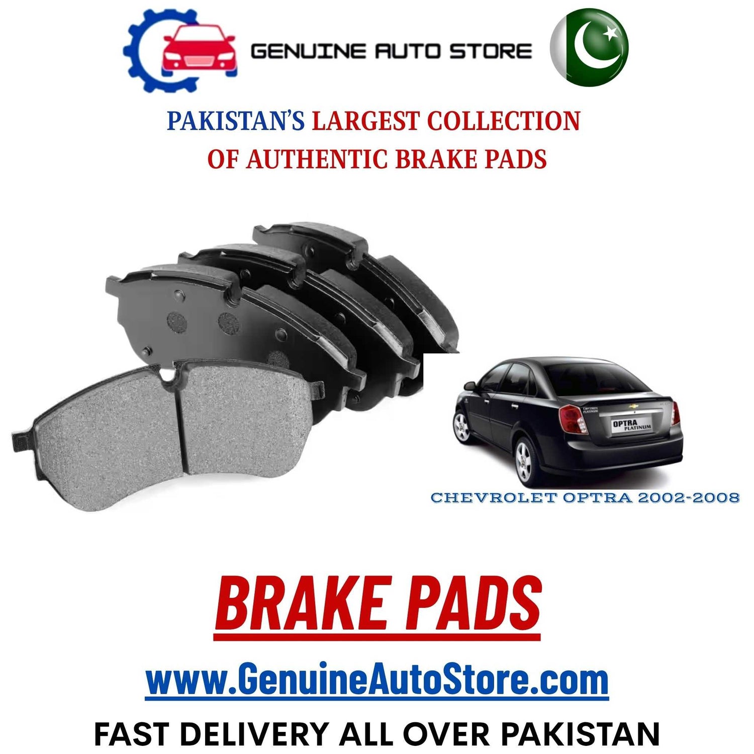 Genuine CHEVROLET OPTRA 2002–2008 Brake Pads in Pakistan – Genuine Auto Store