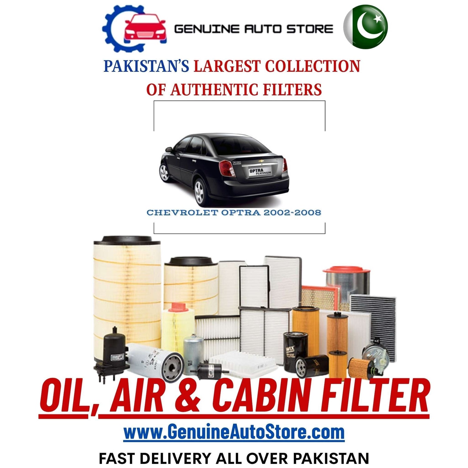 Genuine CHEVROLET OPTRA 2002–2008 Filters in Pakistan – Genuine Auto Store