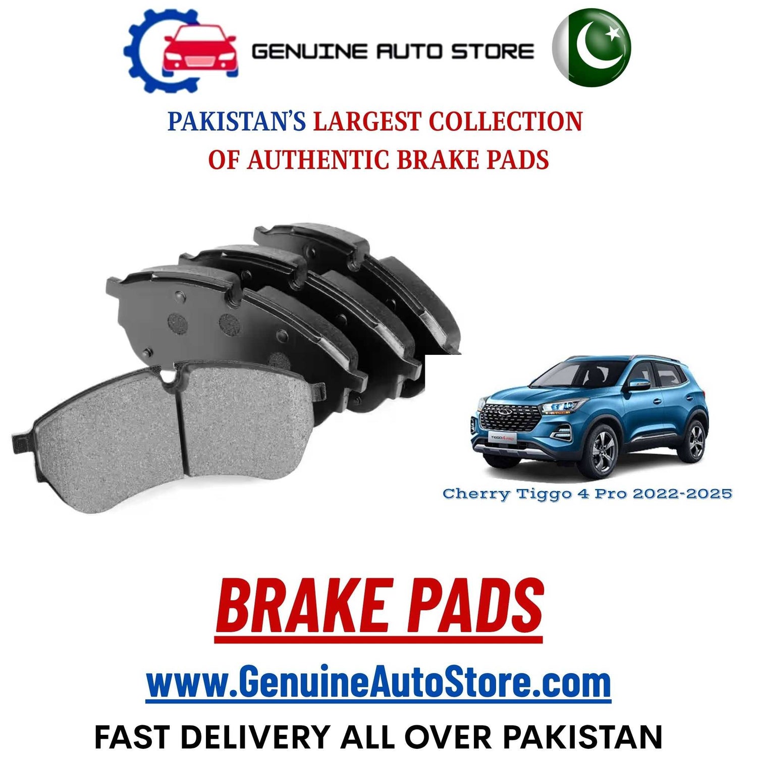 Genuine Cherry Tiggo 4 Pro 2022–2025 Brake Pads in Pakistan – Genuine Auto Store