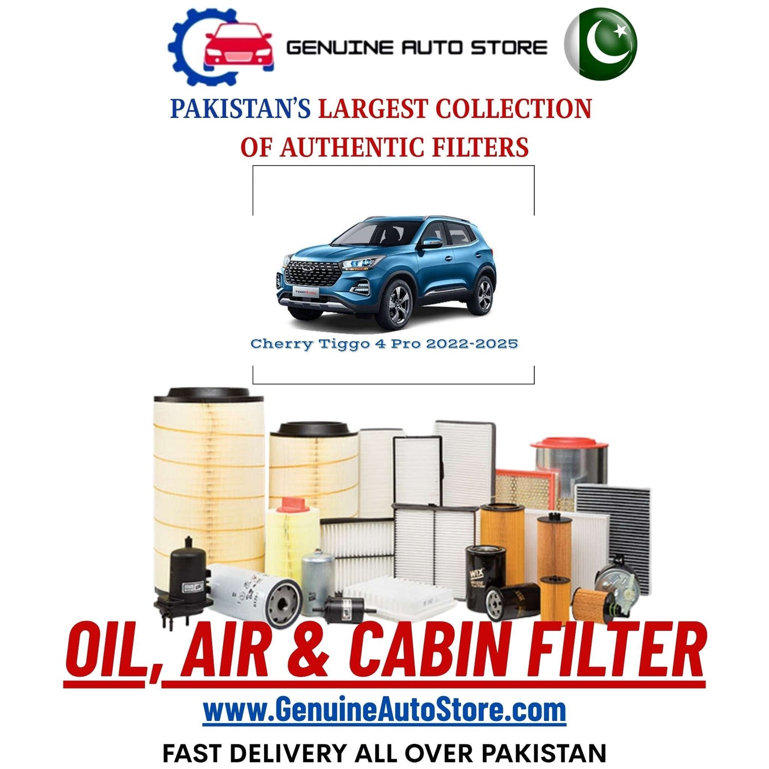 Genuine Cherry Tiggo 4 Pro 2022–2025 Filters in Pakistan – Genuine Auto Store