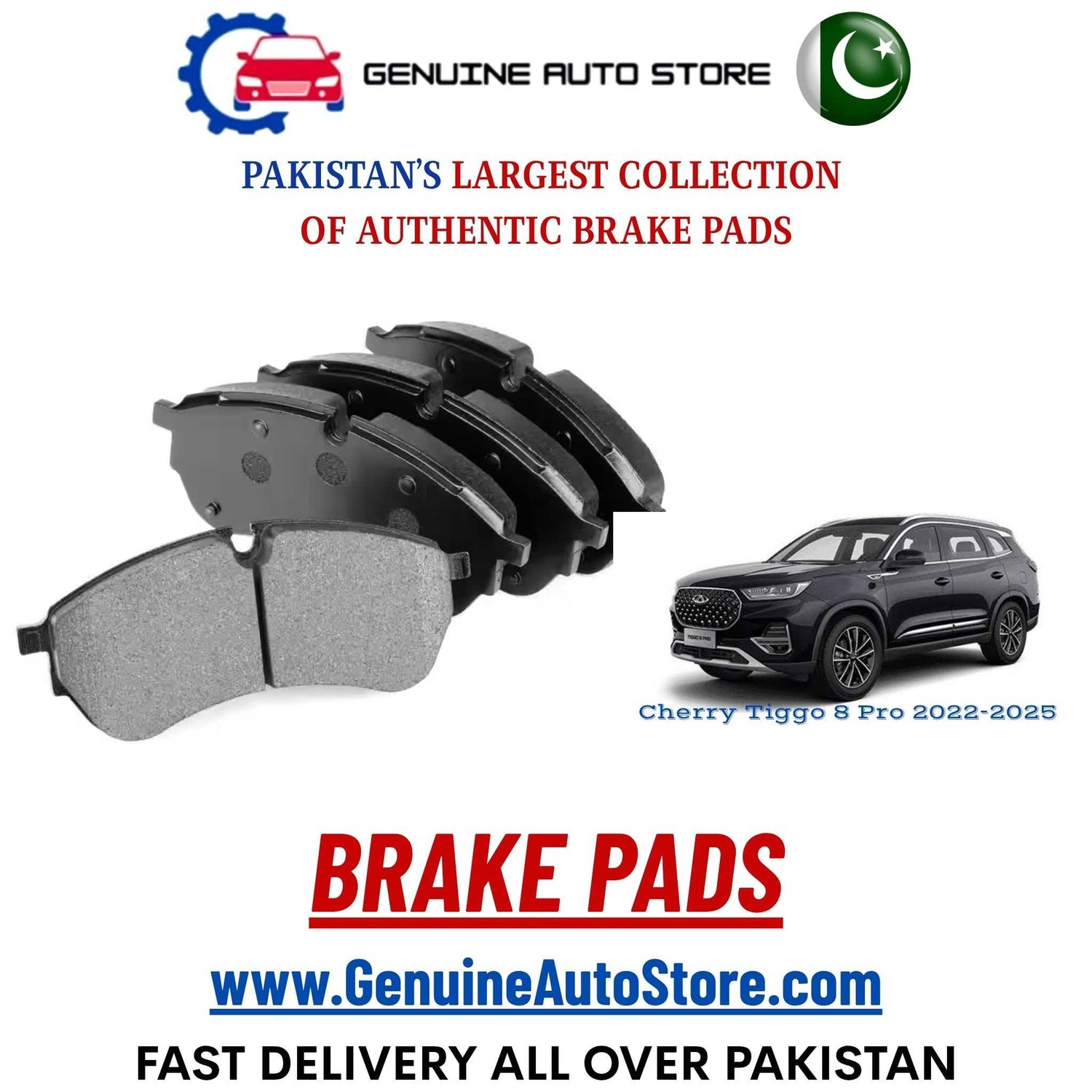 Genuine Cherry Tiggo 8 Pro 2022–2025 Brake Pads in Pakistan – Genuine Auto Store