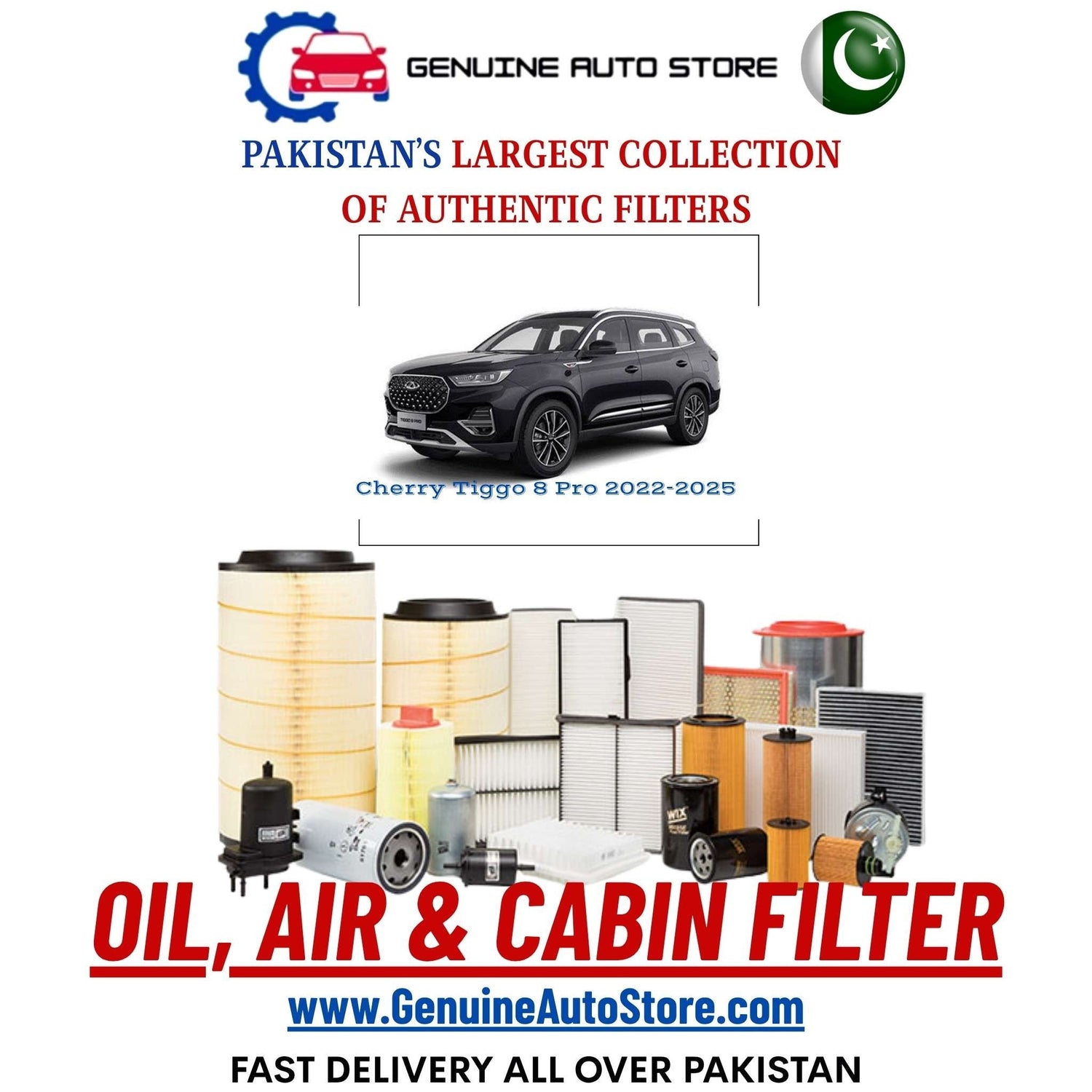 Genuine Cherry Tiggo 8 Pro 2022–2025 Filters in Pakistan – Genuine Auto Store