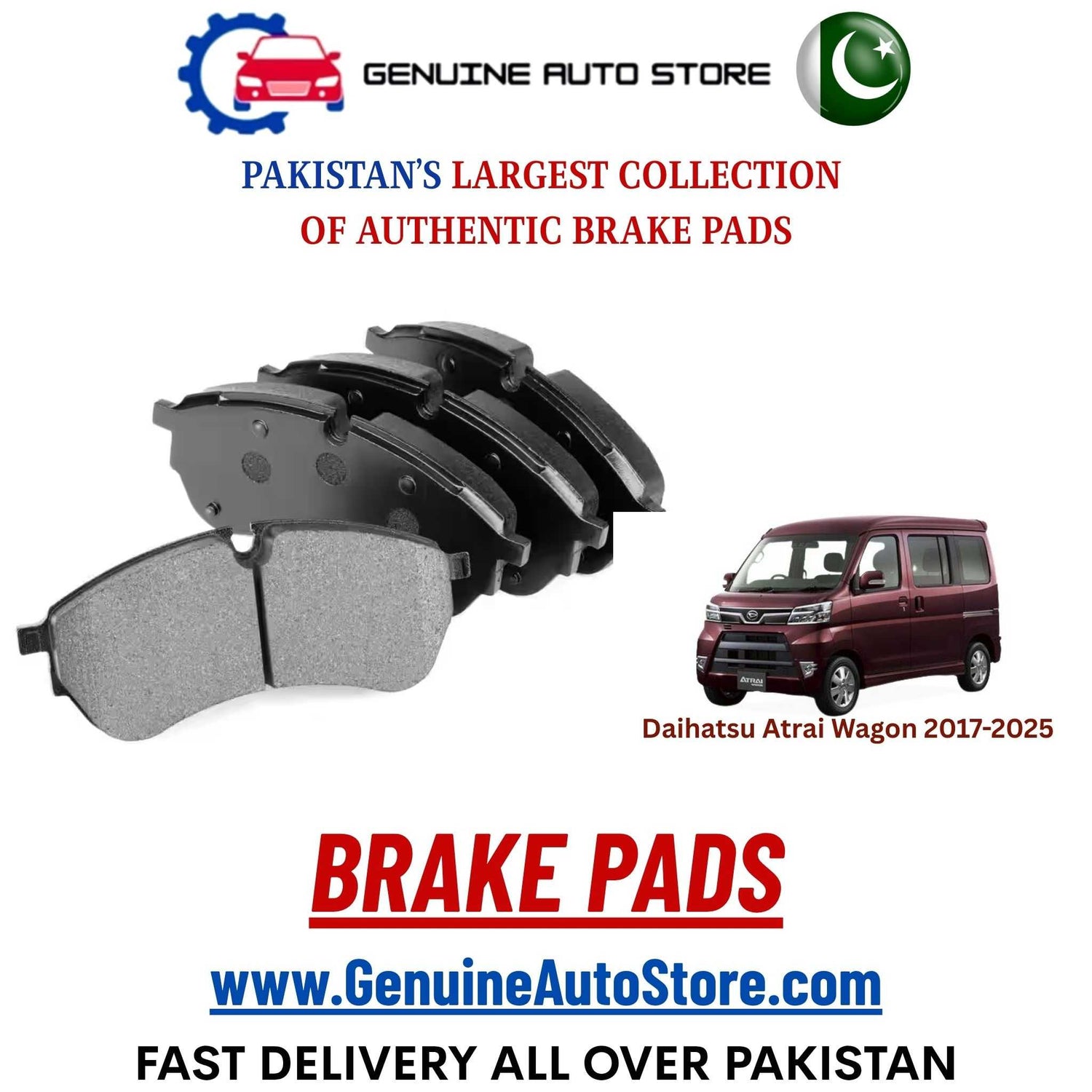Genuine Daihatsu Atrai Wagon 2017–2025 Brake Pads in Pakistan – Genuine Auto Store