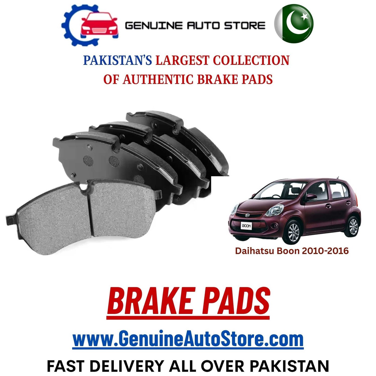 Genuine Daihatsu Boon 2010–2016 brake pads in Pakistan  – Genuine Auto Store