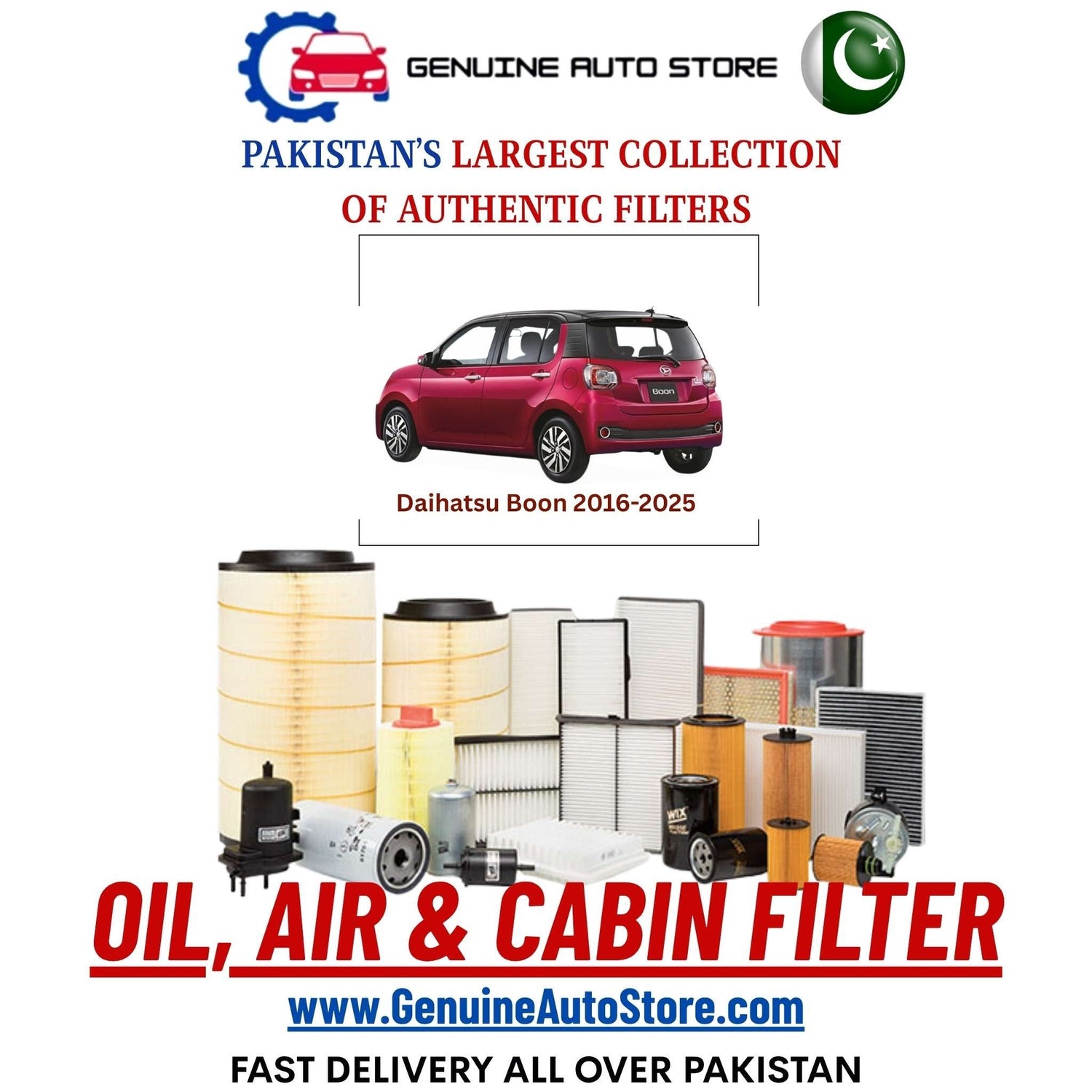 Genuine Daihatsu Boon 2016–2025 Filters in Pakistan – Genuine Auto Store