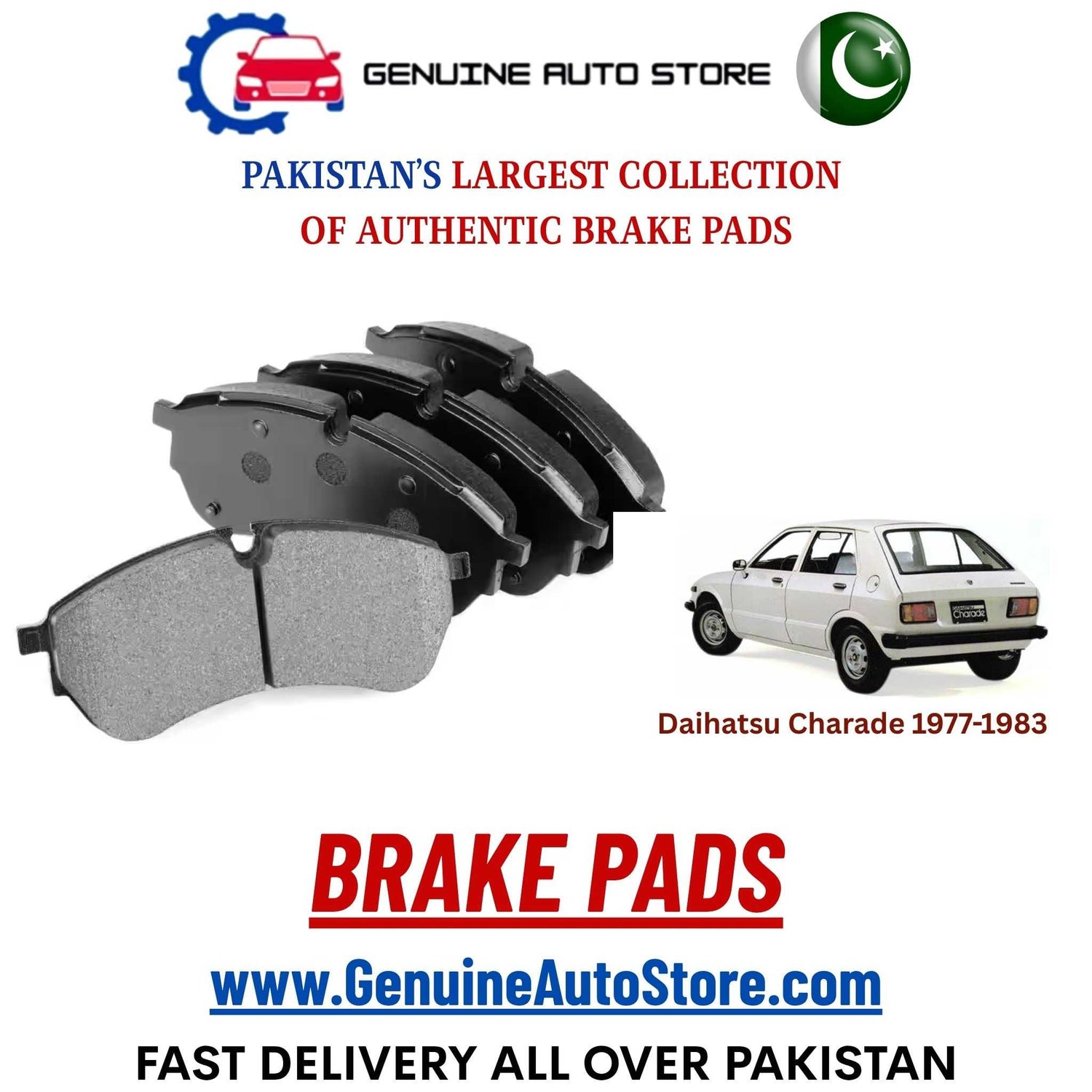 Genuine Daihatsu Charade 1977–1983 Brake Pads in Pakistan – Genuine Auto Store