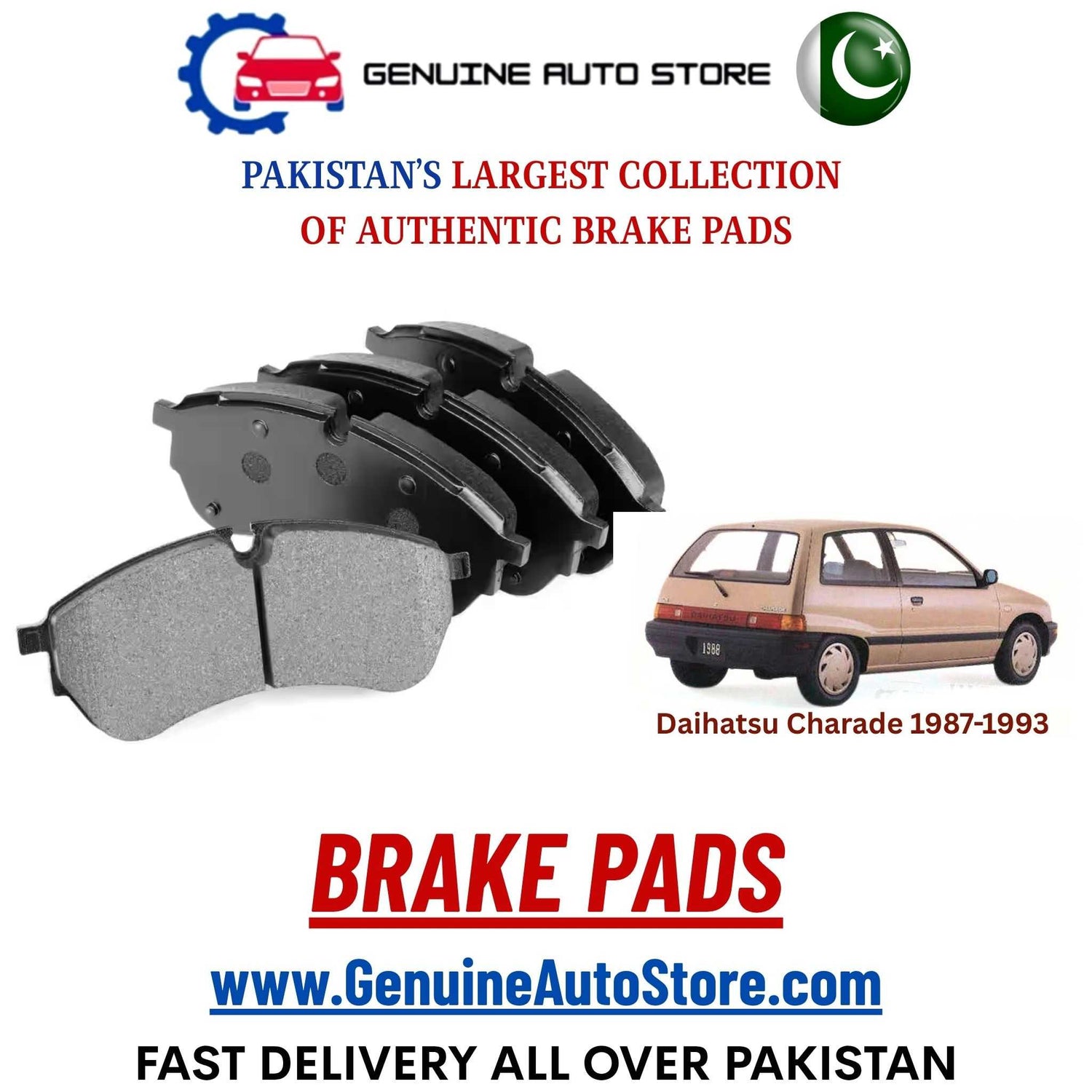 Genuine Daihatsu Charade 1987–1993 Brake Pads in Pakistan – Genuine Auto Store