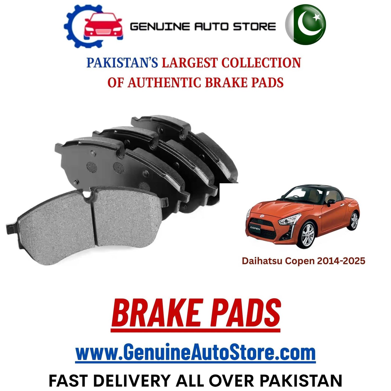 Genuine Daihatsu Copen 2014–2025 Brake Pads in Pakistan – Genuine Auto Store