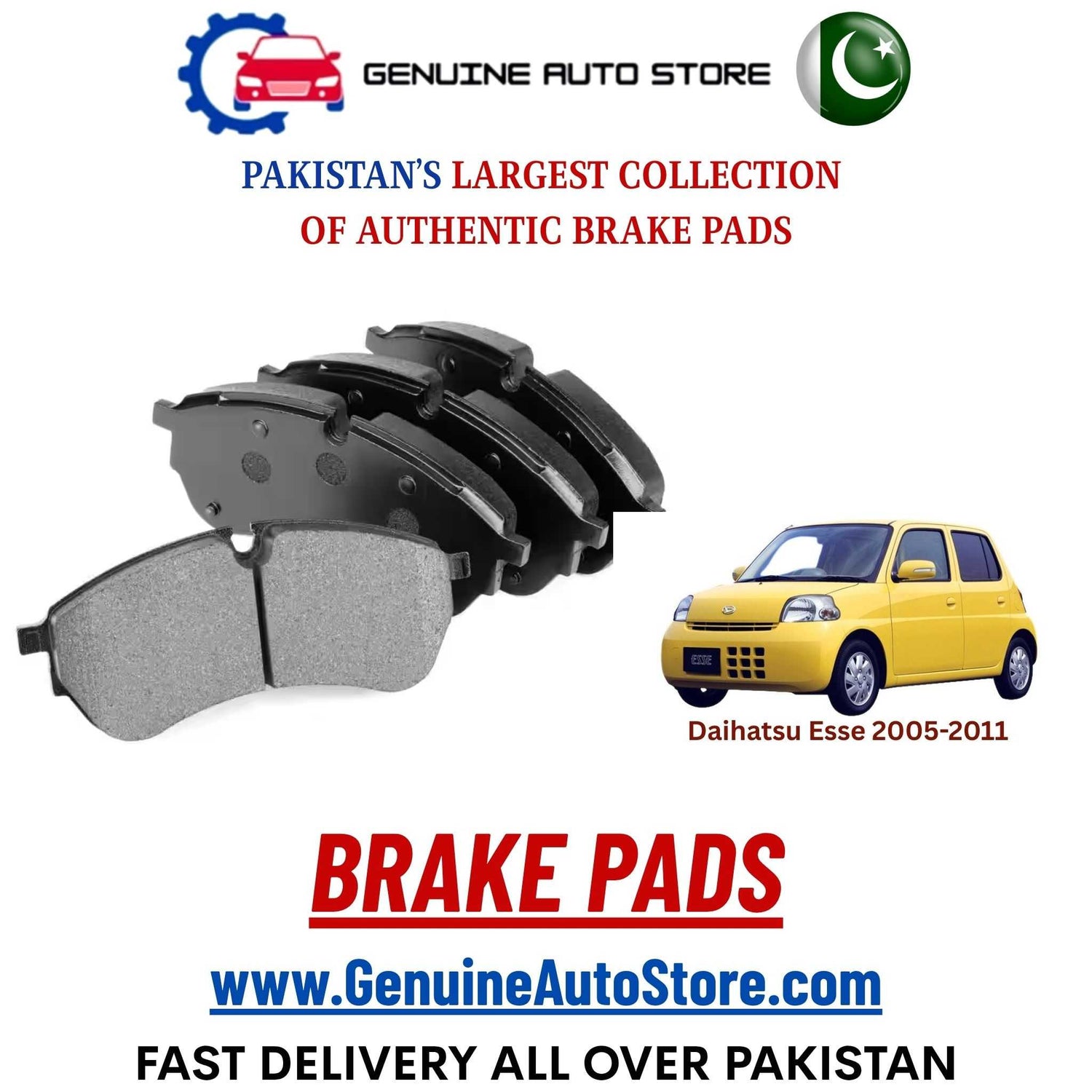 Genuine Daihatsu Esse 2005–2011 Brake Pads in Pakistan – Genuine Auto Store