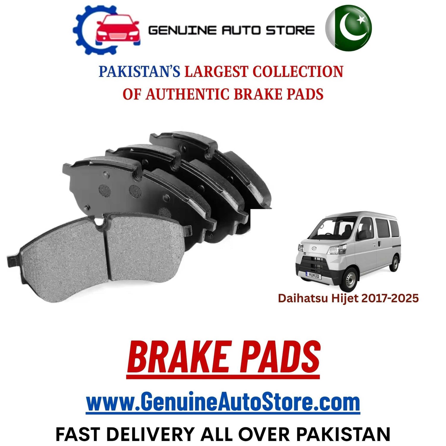 Genuine Daihatsu Hijet 2017–2025 Brake Pads in Pakistan – Genuine Auto Store
