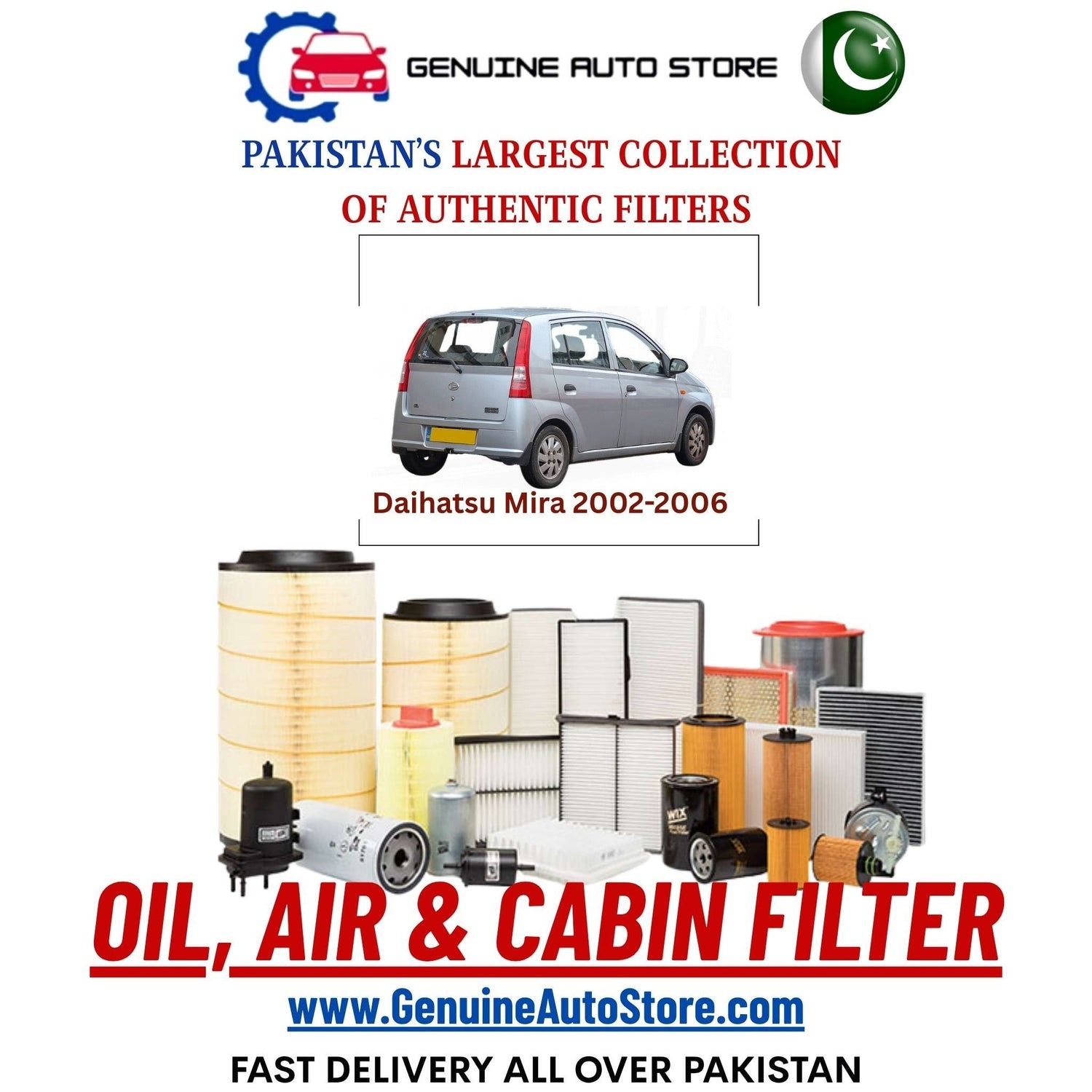 Genuine Daihatsu Mira 2002–2006 Filters in Pakistan – Genuine Auto Store