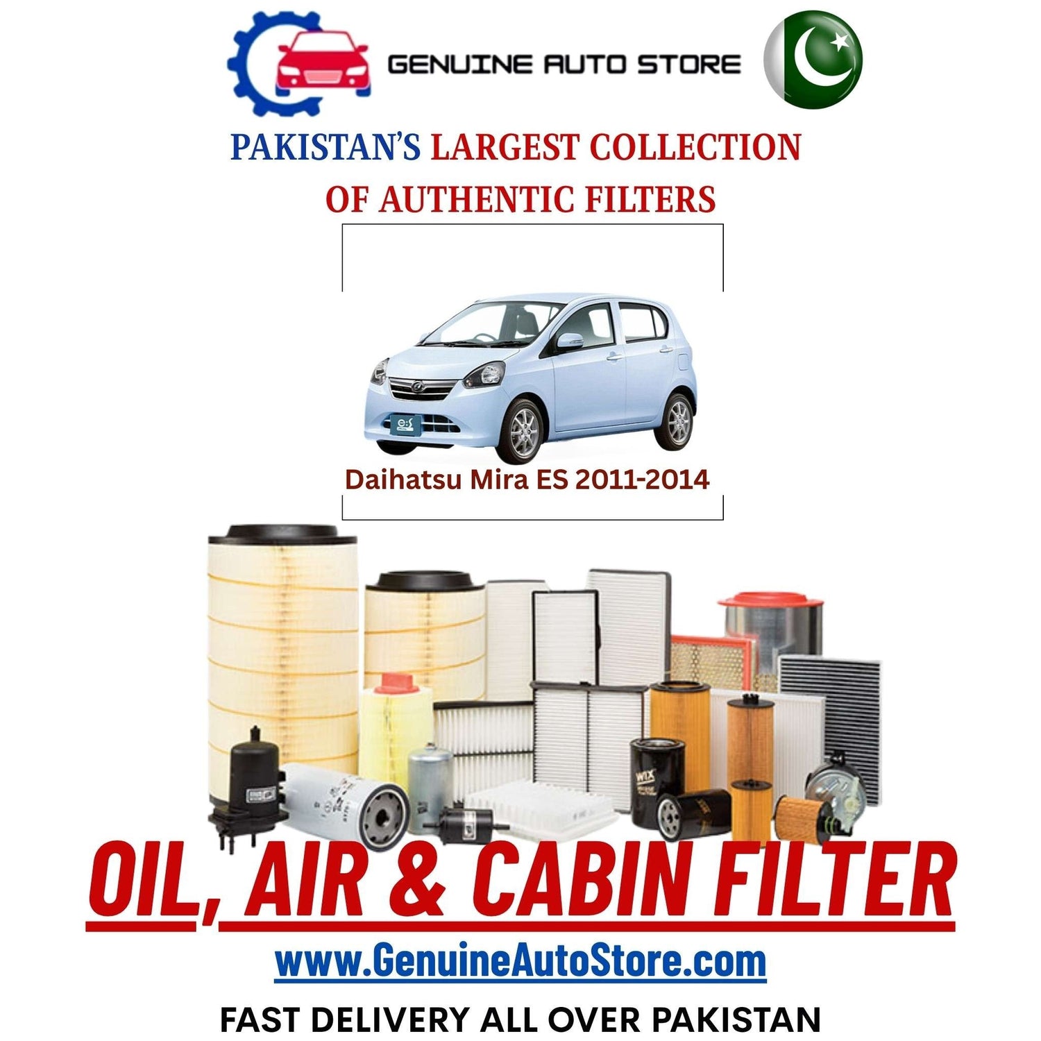 Genuine Daihatsu Mira ES 2011–2014 Filters in Pakistan – Genuine Auto Store