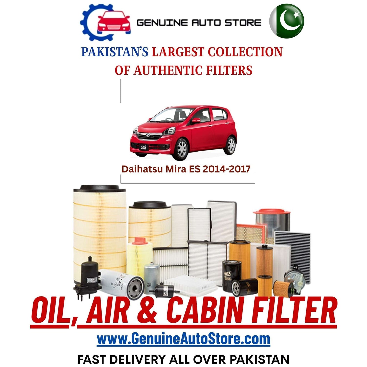 Genuine Daihatsu Mira ES 2014–2017 Filters in Pakistan – Genuine Auto Store