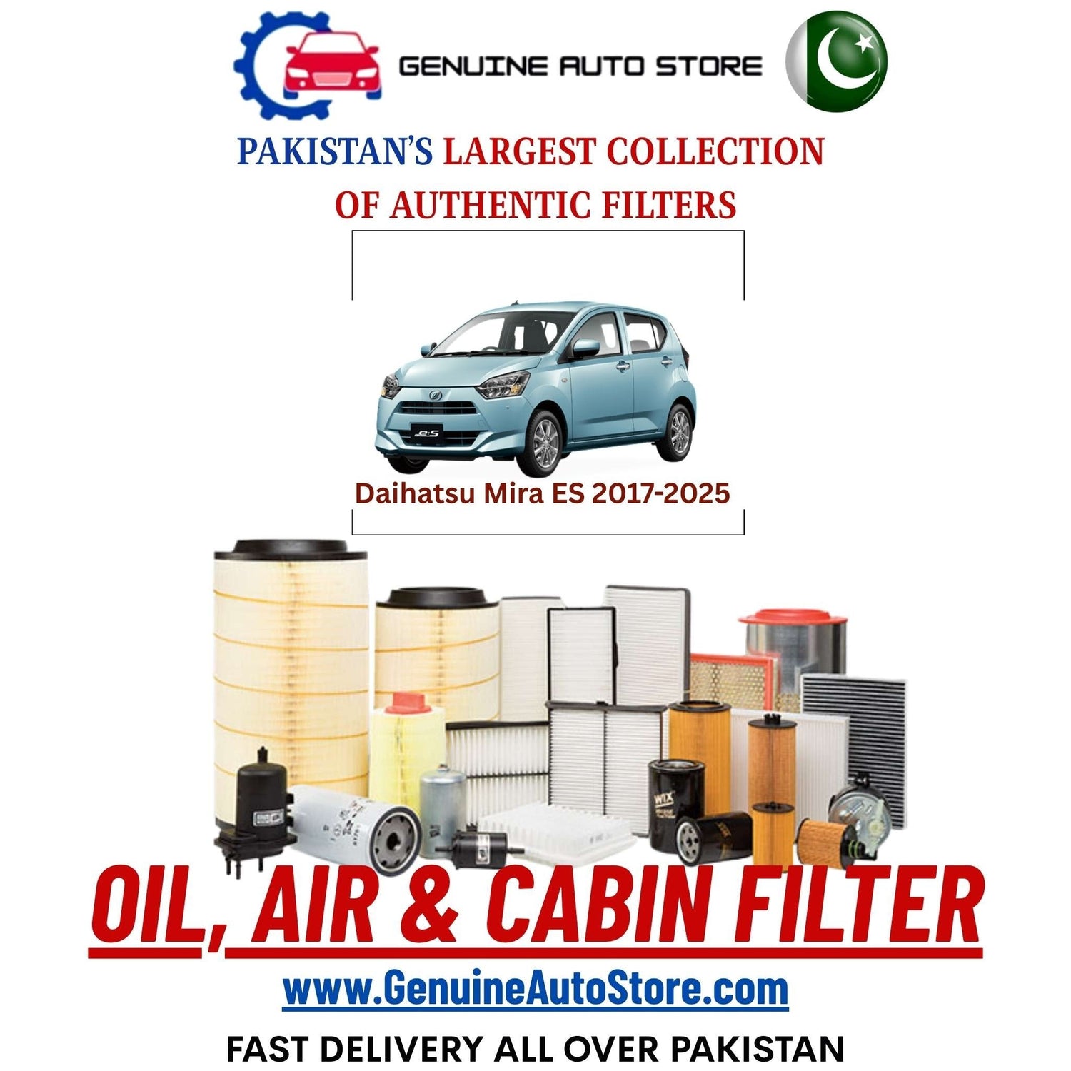 Genuine Daihatsu Mira ES 2017–2025 Filters in Pakistan – Genuine Auto Store