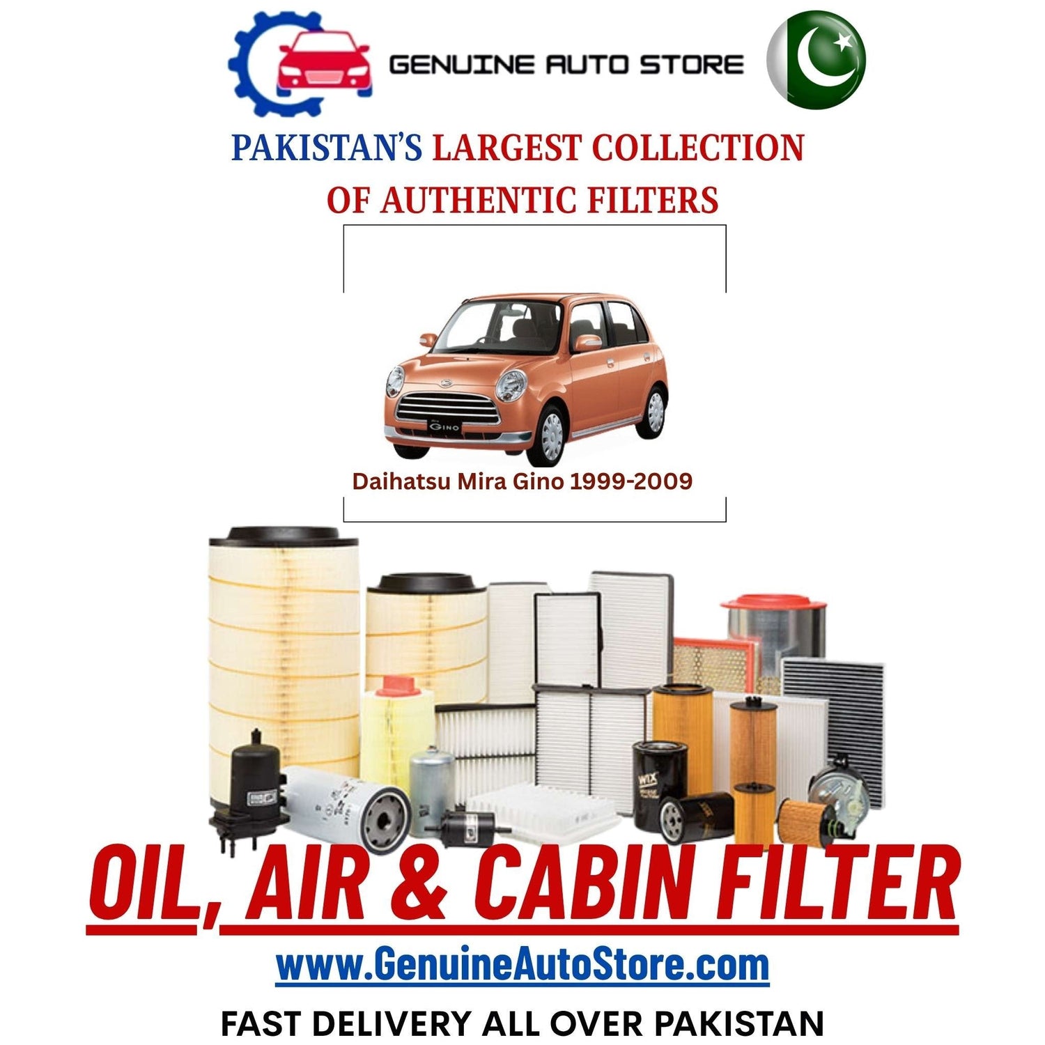 Genuine Daihatsu Mira Gino 1999–2009 Filters in Pakistan – Genuine Auto Store