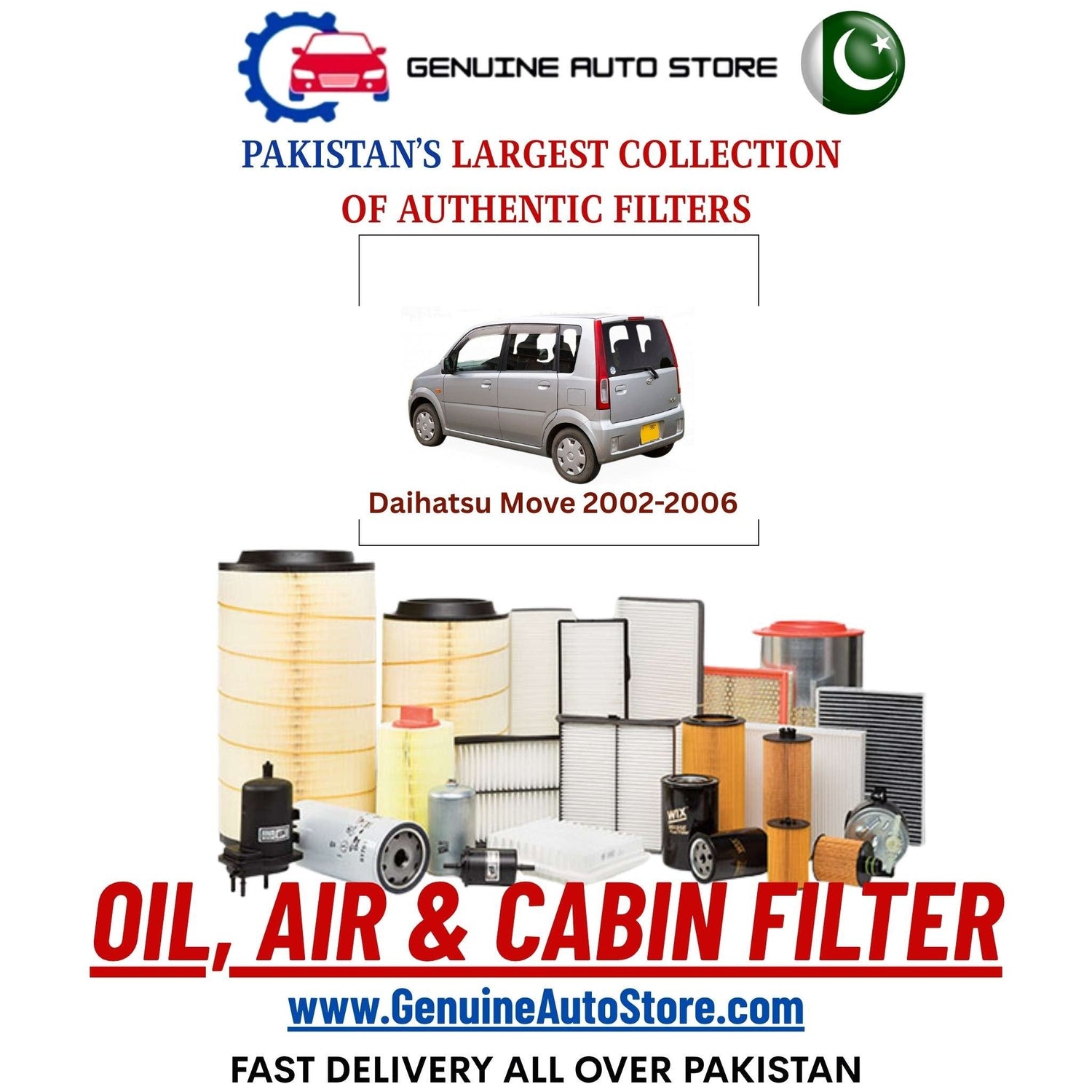 Genuine Daihatsu Move 2002–2006 Filters in Pakistan – Genuine Auto Store