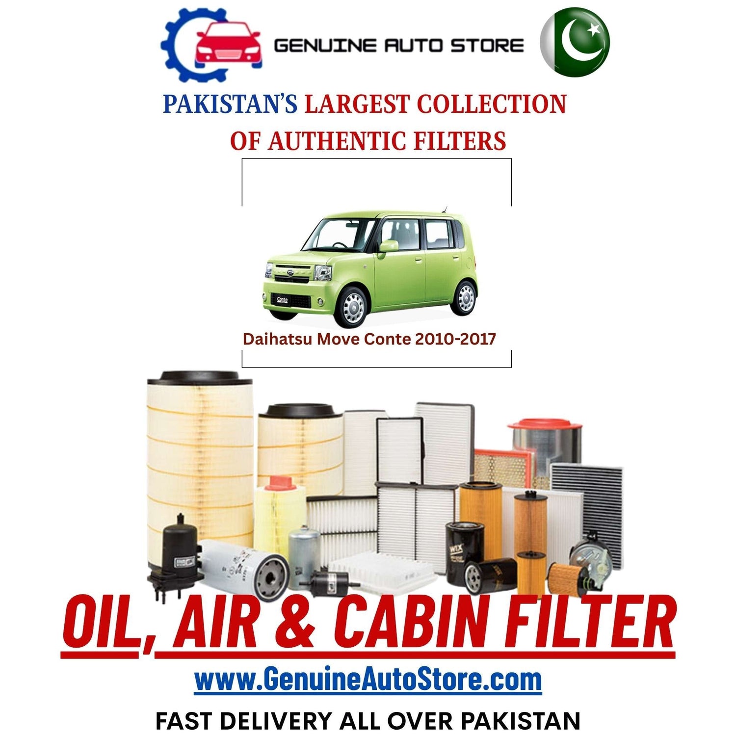 Genuine Daihatsu Move Conte 2010–2017 Filters in Pakistan – Genuine Auto Store
