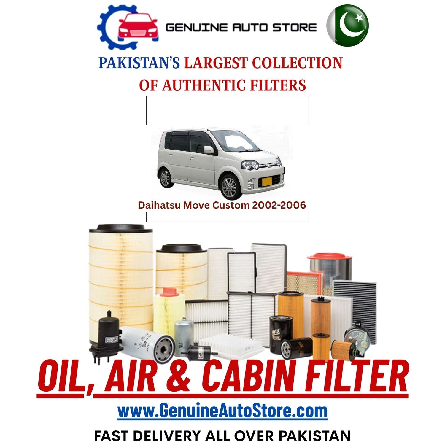 Genuine Daihatsu Move Custom 2002–2006 Filters in Pakistan – Genuine Auto Store