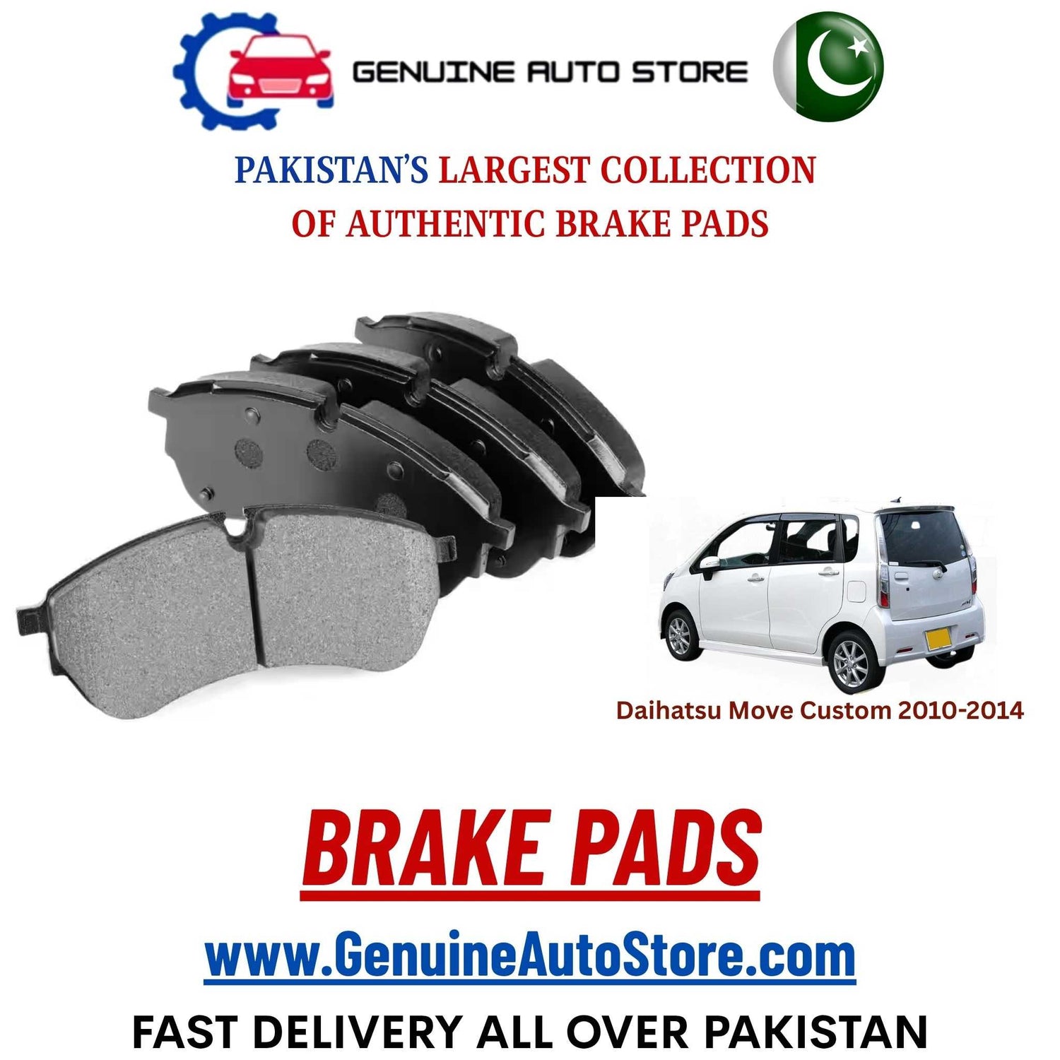 Genuine Daihatsu Move Custom 2010–2014 Brake Pads in Pakistan – Genuine Auto Store