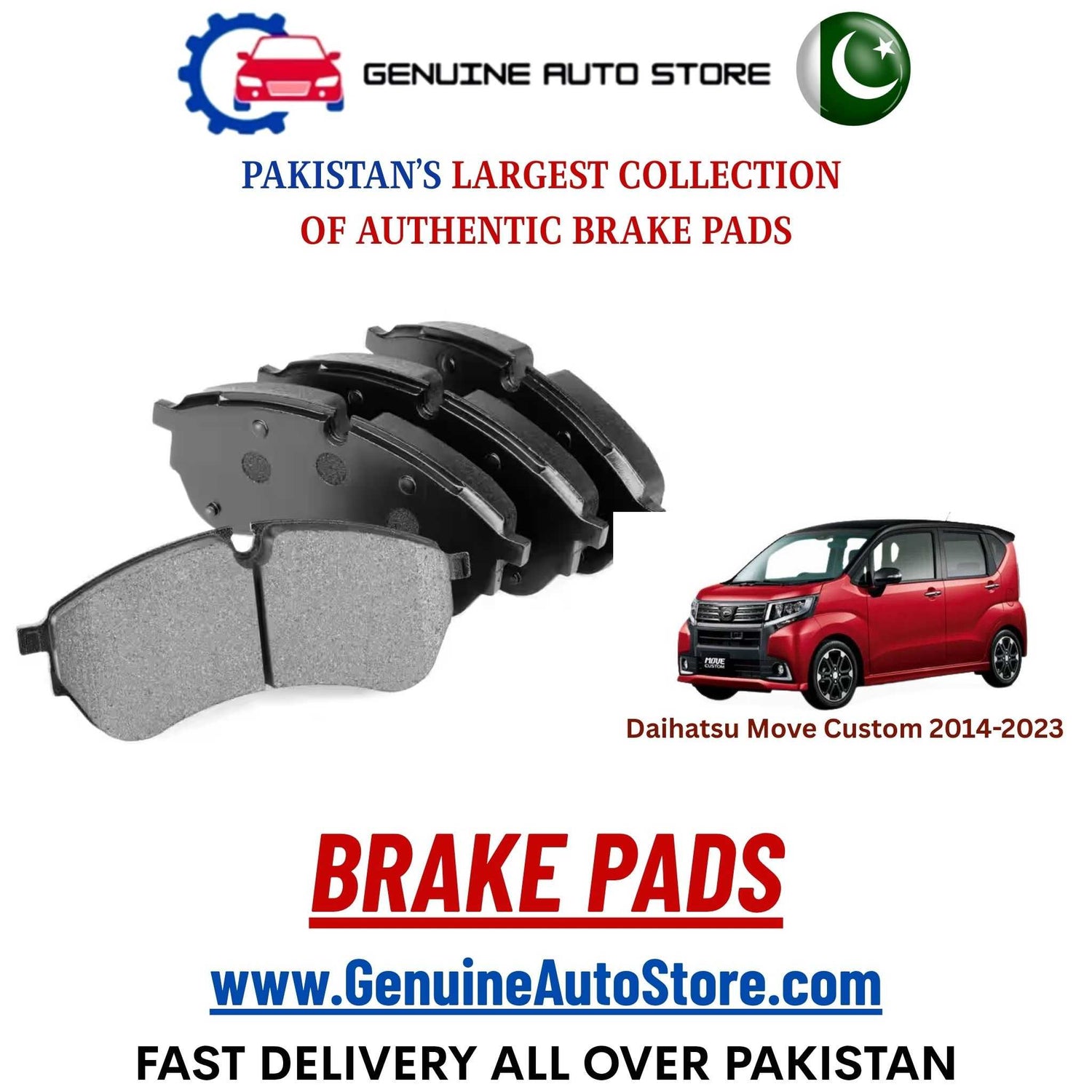 Genuine Daihatsu Move Custom 2014–2023 Brake Pads in Pakistan – Genuine Auto Store