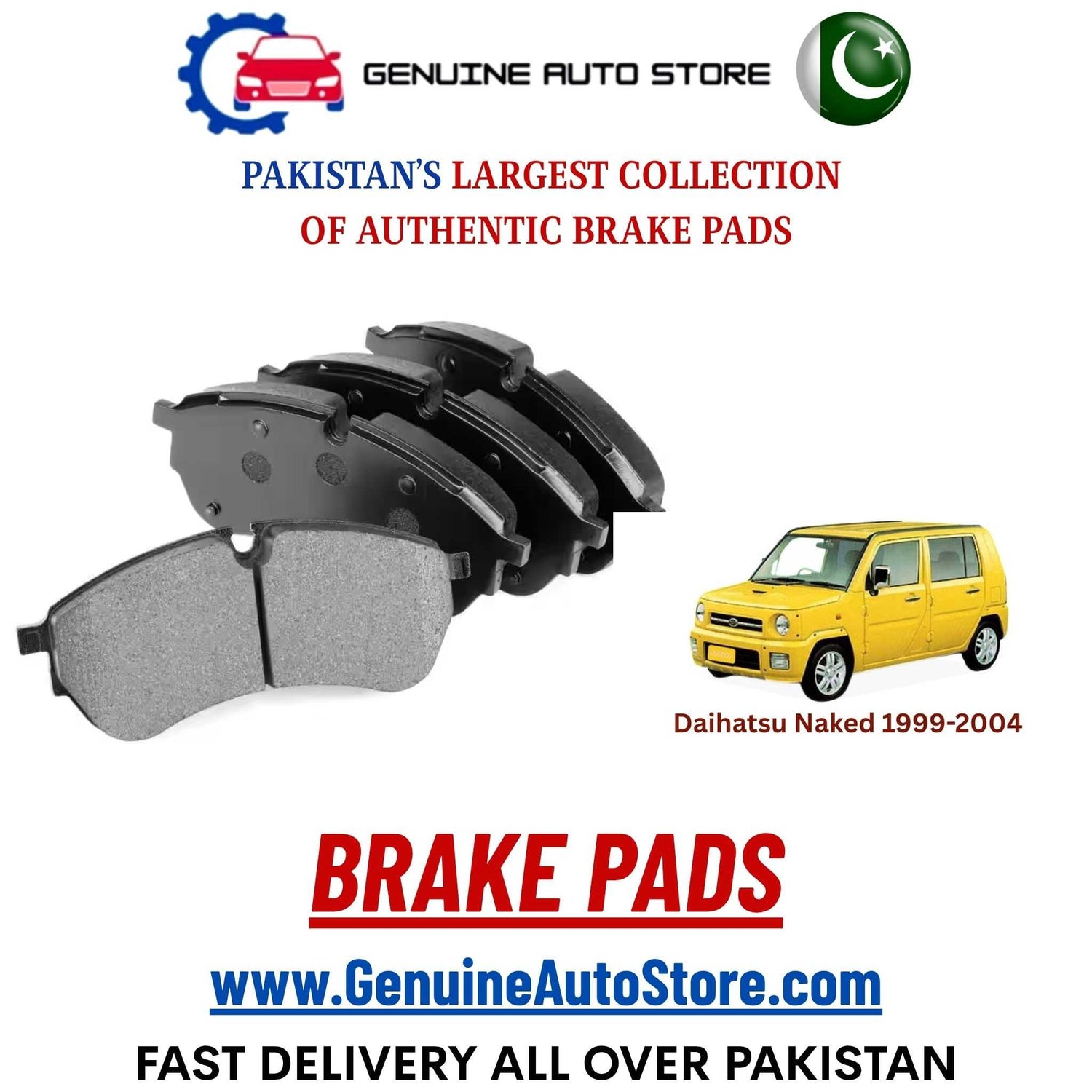 Genuine Daihatsu Naked 1999–2004 Brake Pads in Pakistan – Genuine Auto Store