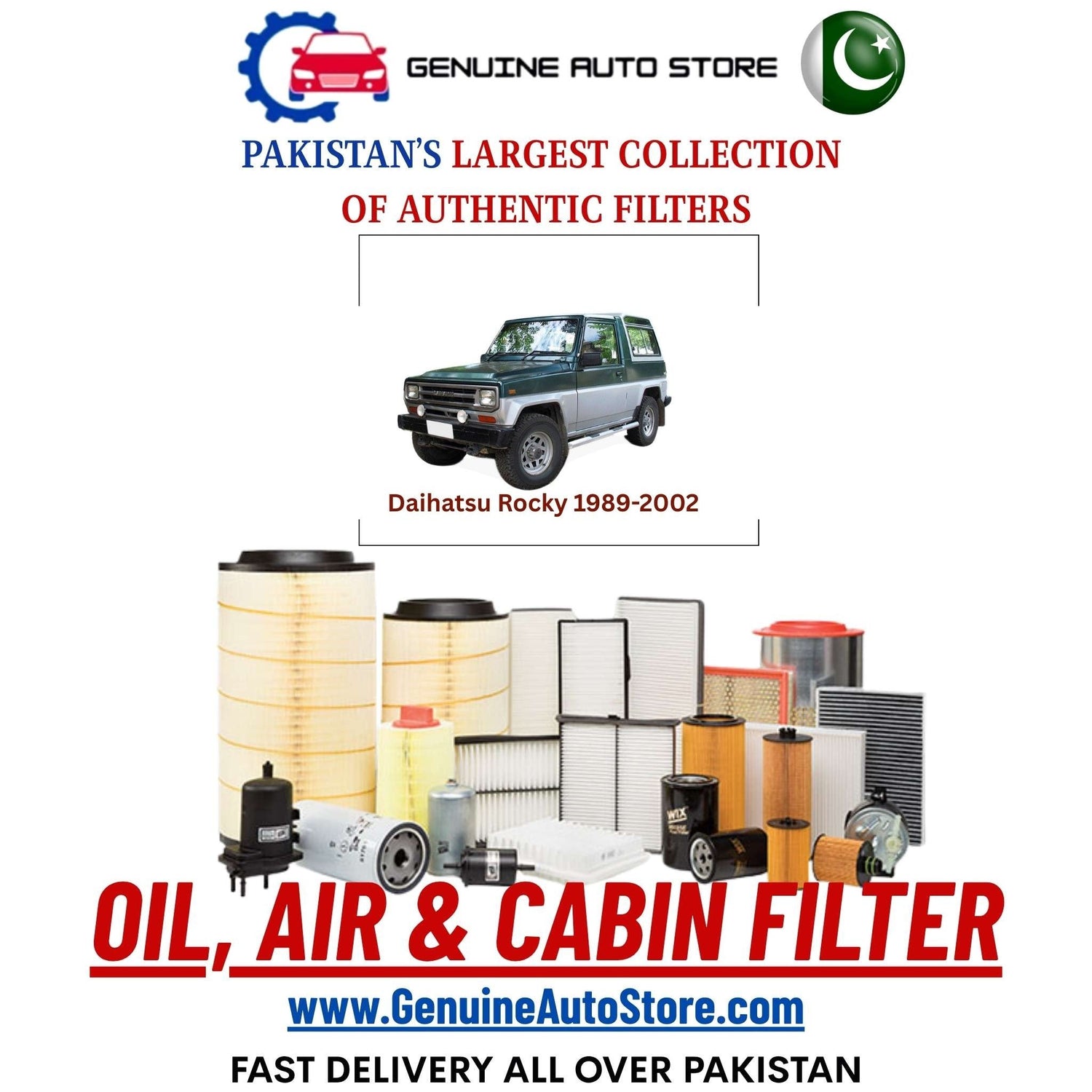 Genuine Daihatsu Rocky 1989–2002 Filters in Pakistan – Genuine Auto Store