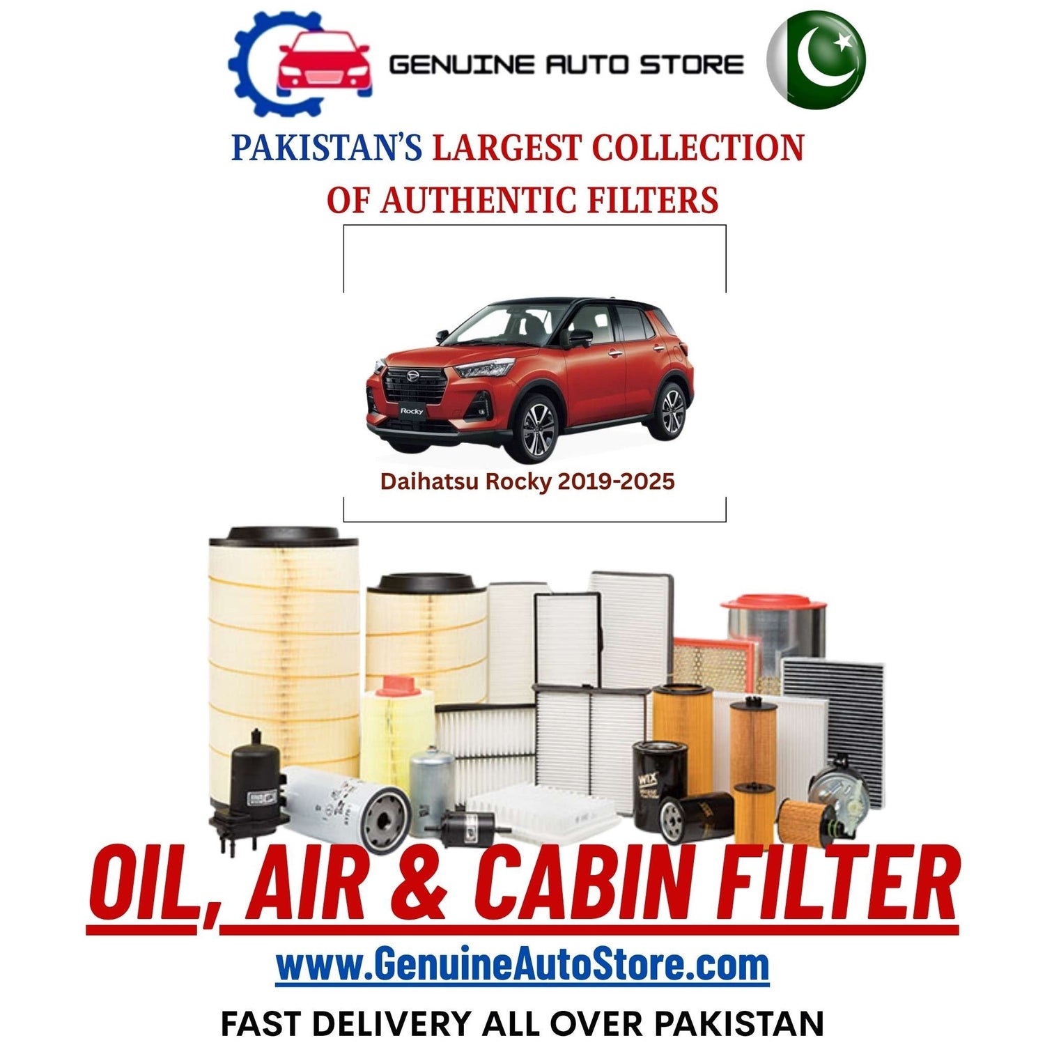 Genuine Daihatsu Rocky 2019–2025 Filters in Pakistan – Genuine Auto Store