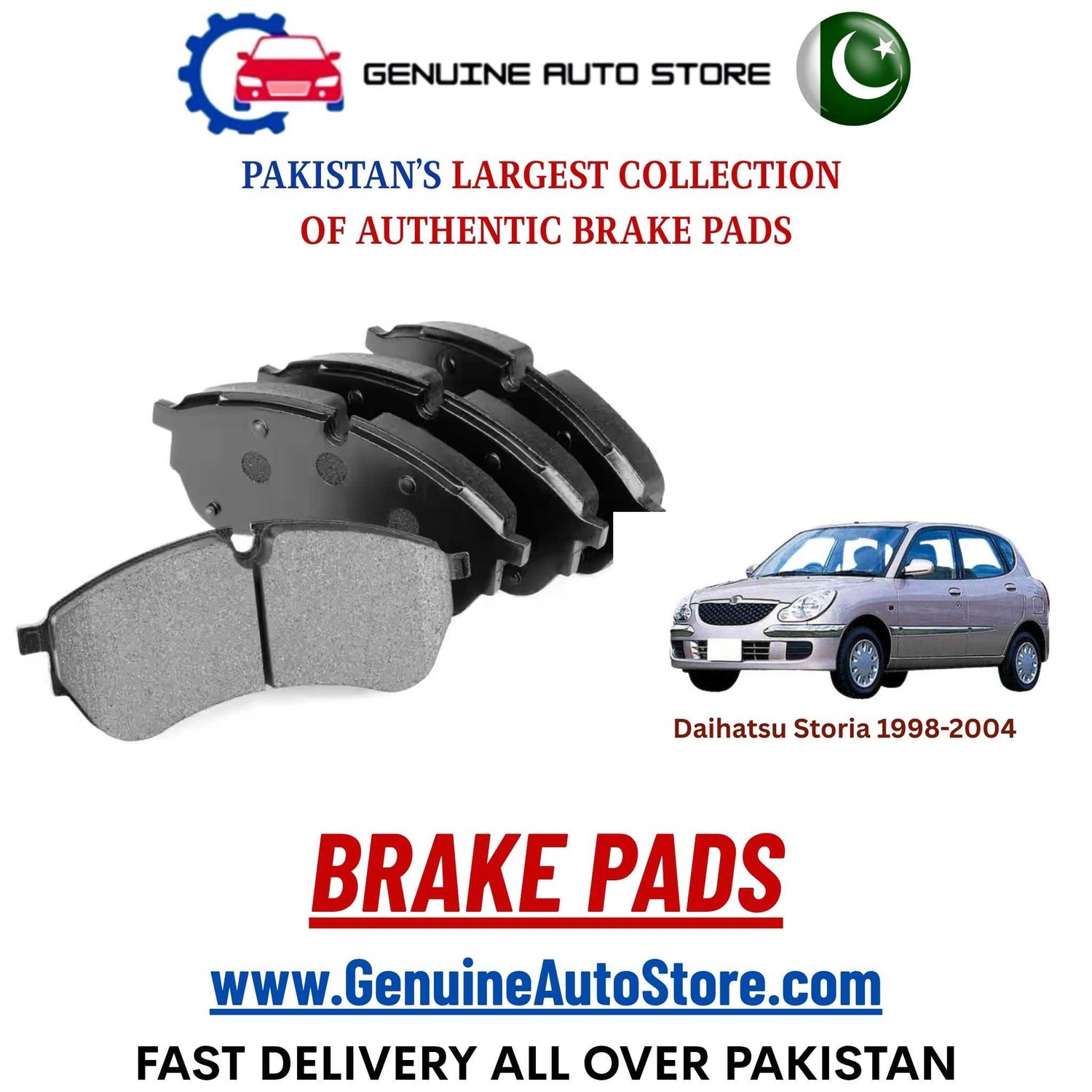 Genuine Daihatsu Storia 1998–2004 Brake Pads in Pakistan – Genuine Auto Store