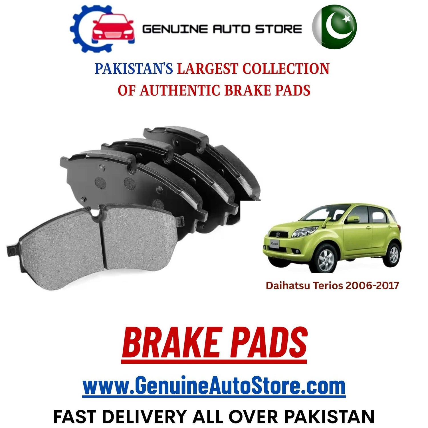 Genuine Daihatsu Terios 2006–2017 Brake Pads in Pakistan – Genuine Auto Store