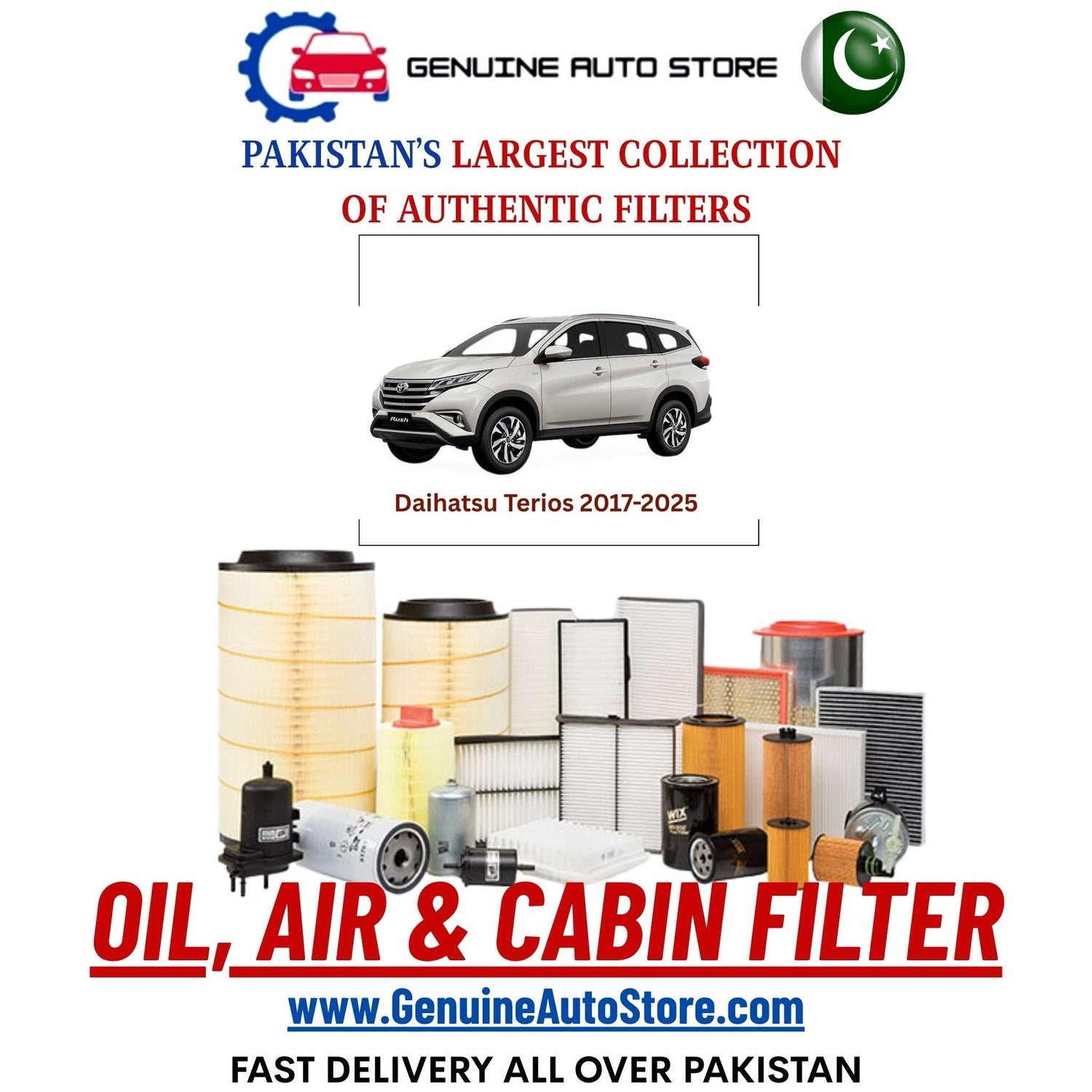 Genuine Daihatsu Terios 2017–2025 Filters in Pakistan – Genuine Auto Store