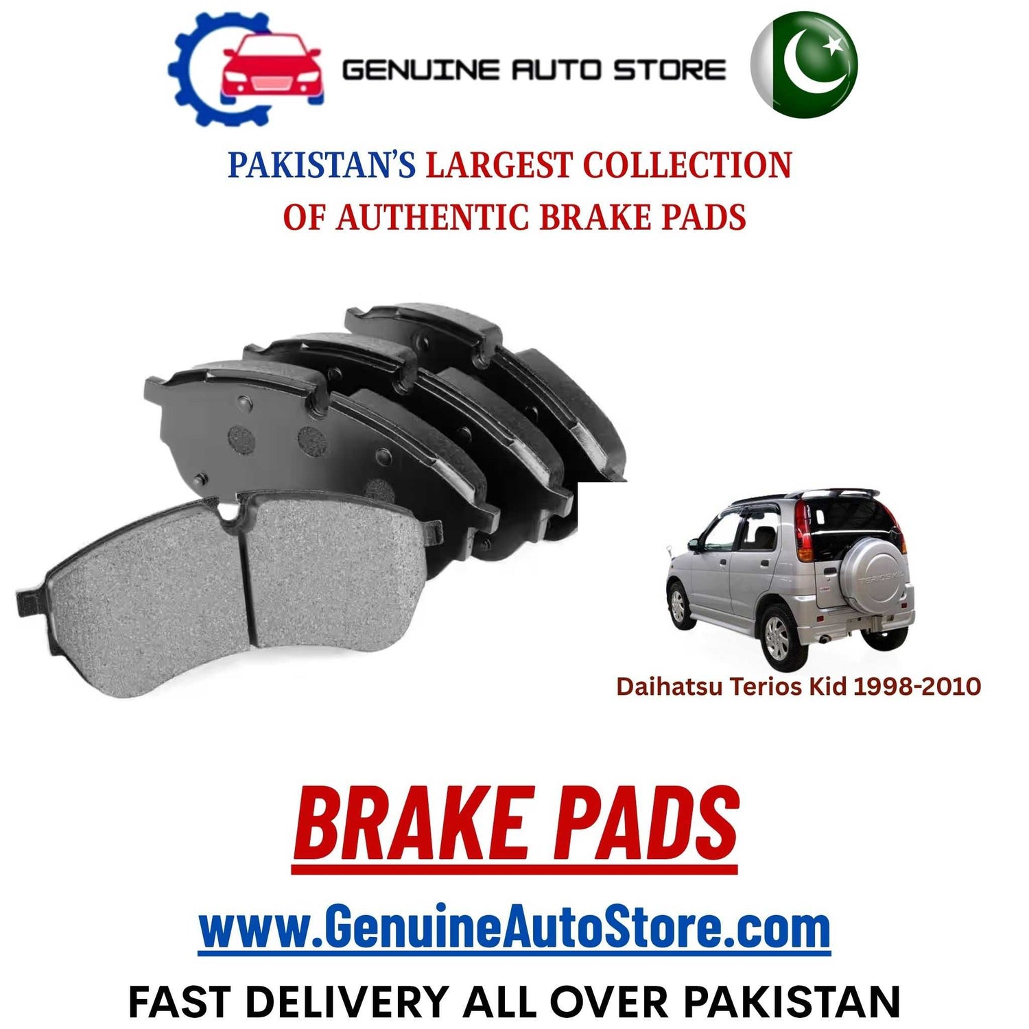 Genuine Daihatsu Terios Kid 1998–2010 Brake Pads in Pakistan – Genuine Auto Store